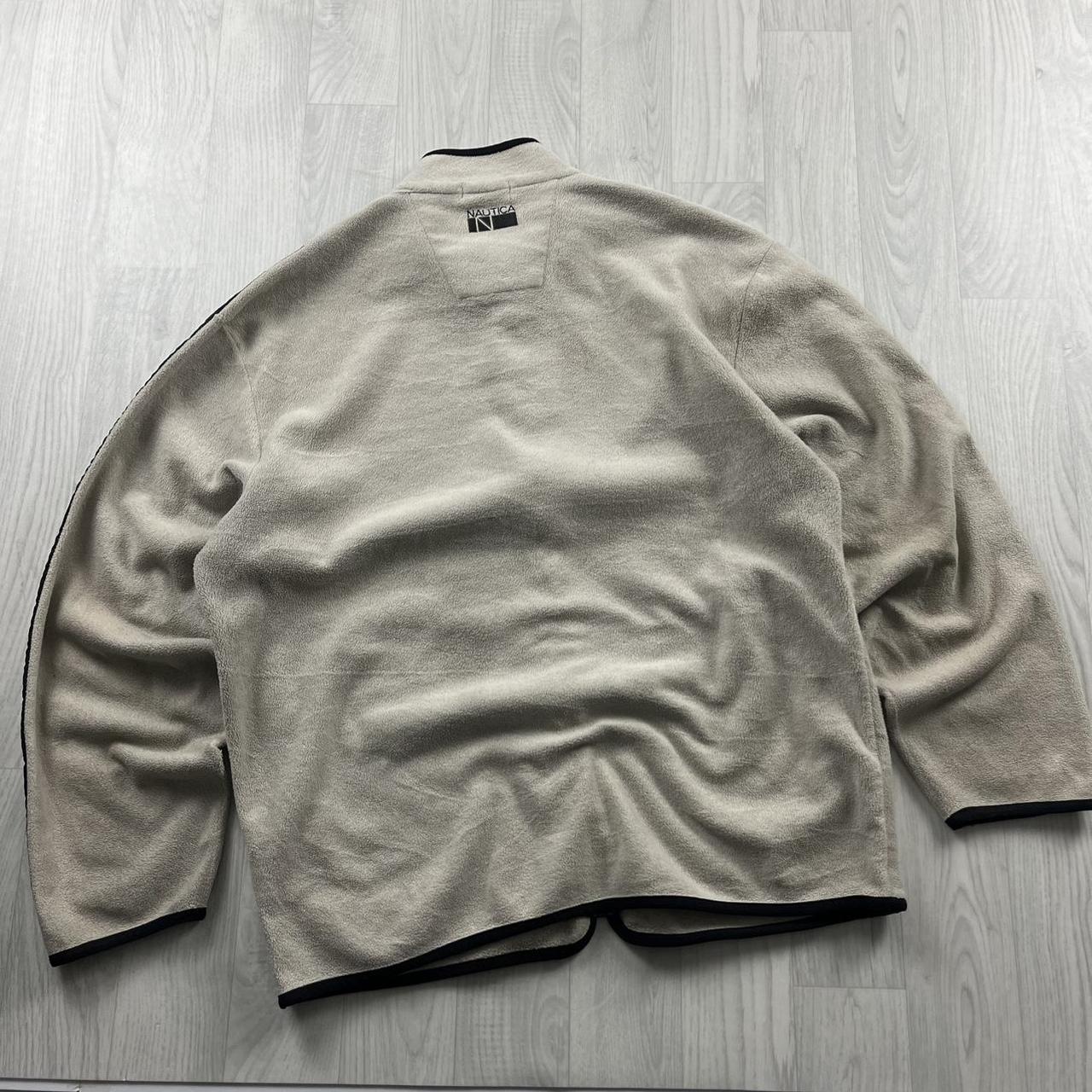 VINTAGE Y2K NAUTICA ZIP UP FLEECE CREAM BLACK