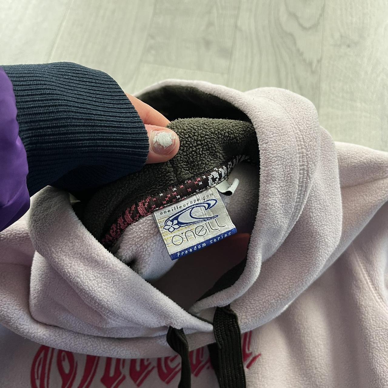 VINTAGE Y2K O’NEILL GRAPHIC FLEECE HOODIE BABY PINK