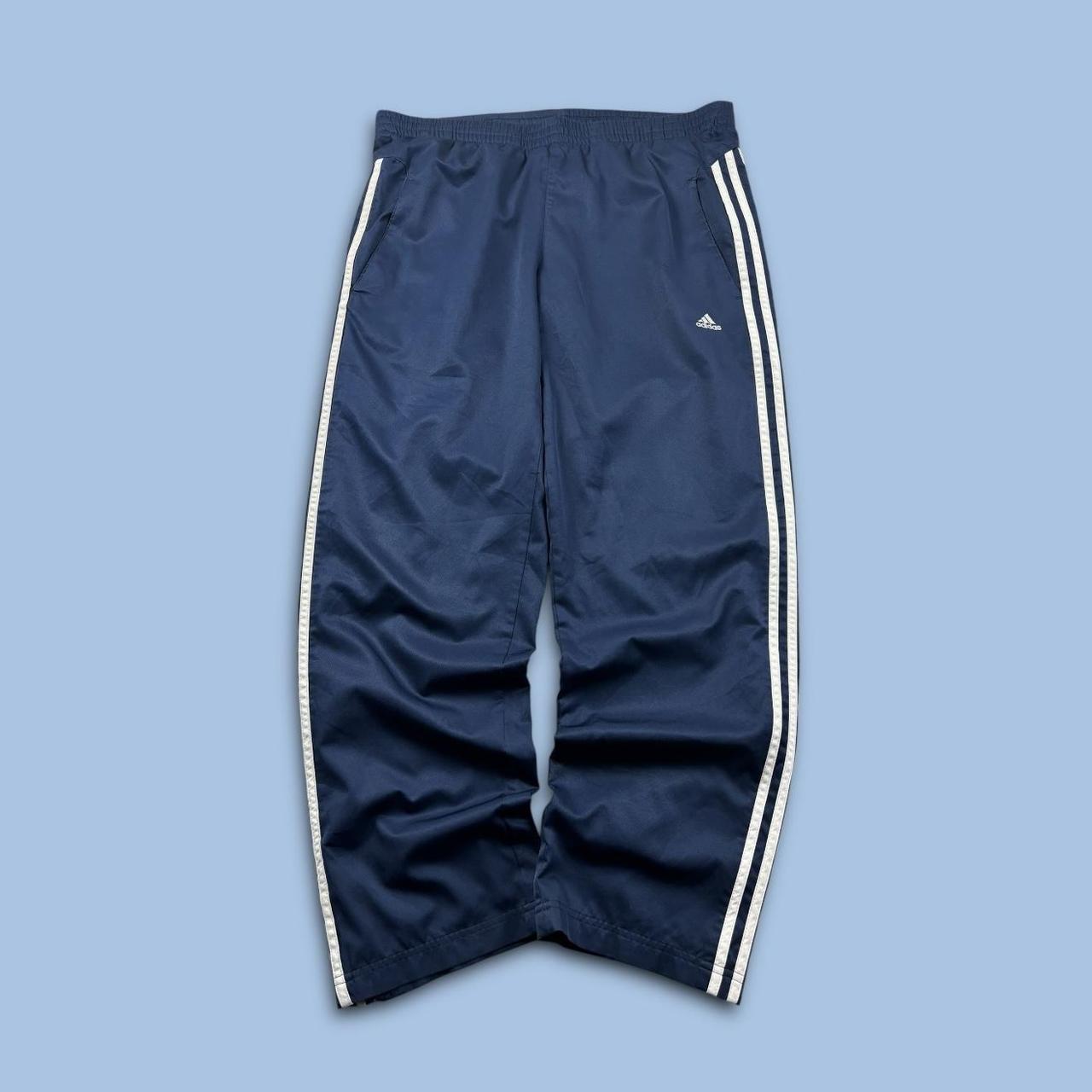 VINTAGE Y2K ADIDAS BAGGY TRACKSUIT BOTTOMS NAVY