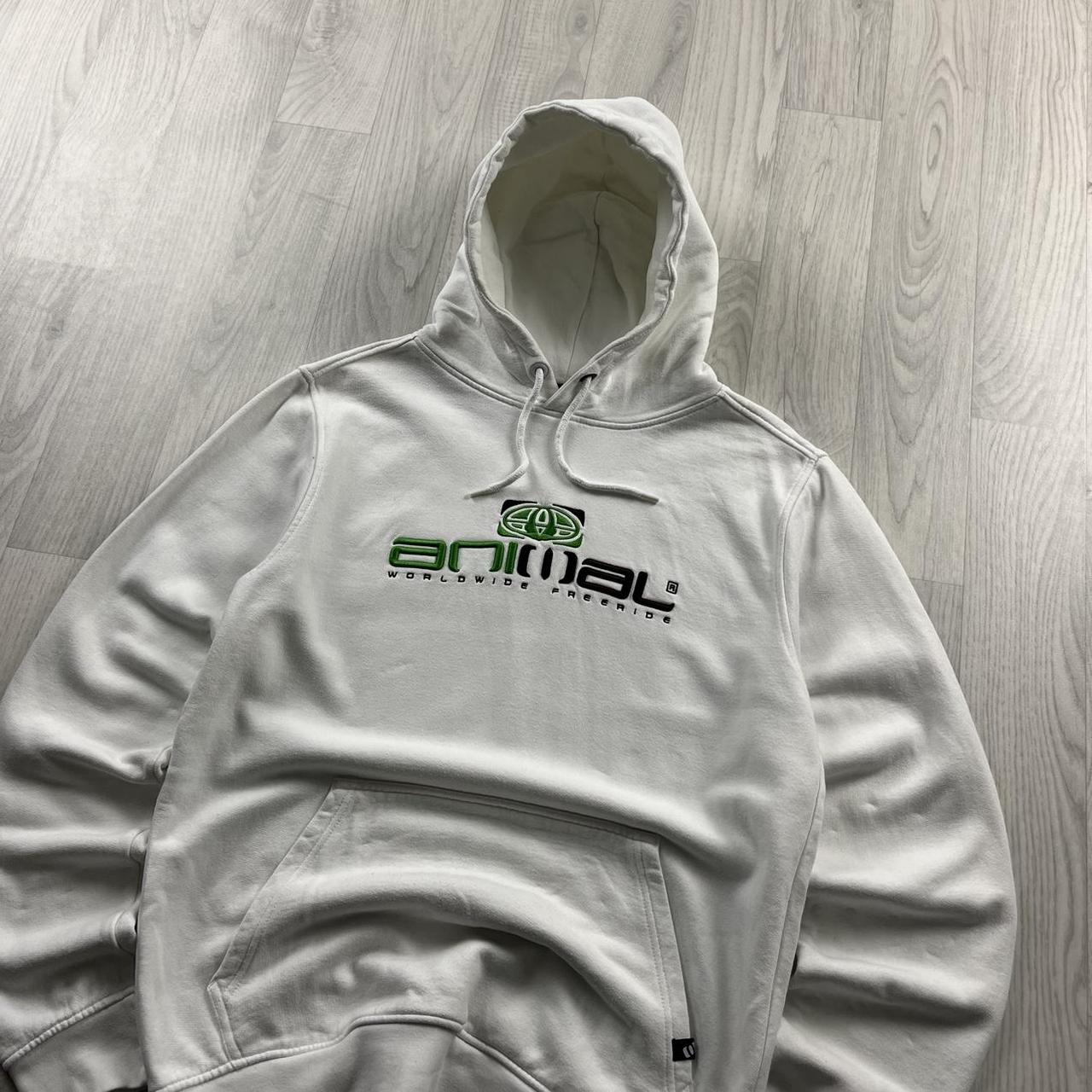 VINTAGE Y2K ANIMAL GRAPHIC HOODIE WHITE