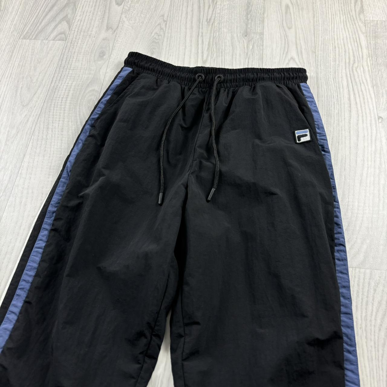 VINTAGE Y2K FILA STRAIGHT LEG BAGGY TRACKSUIT BOTTOMS BLACK