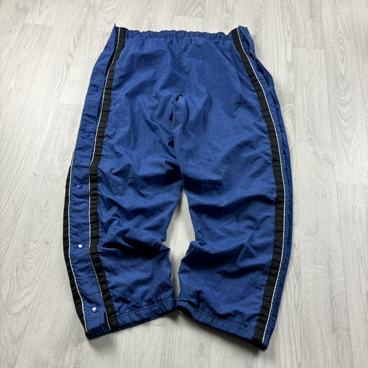 VINTAGE Y2K CHAMPION POPPER BAGGY TRACKSUIT BOTTOMS BLUE