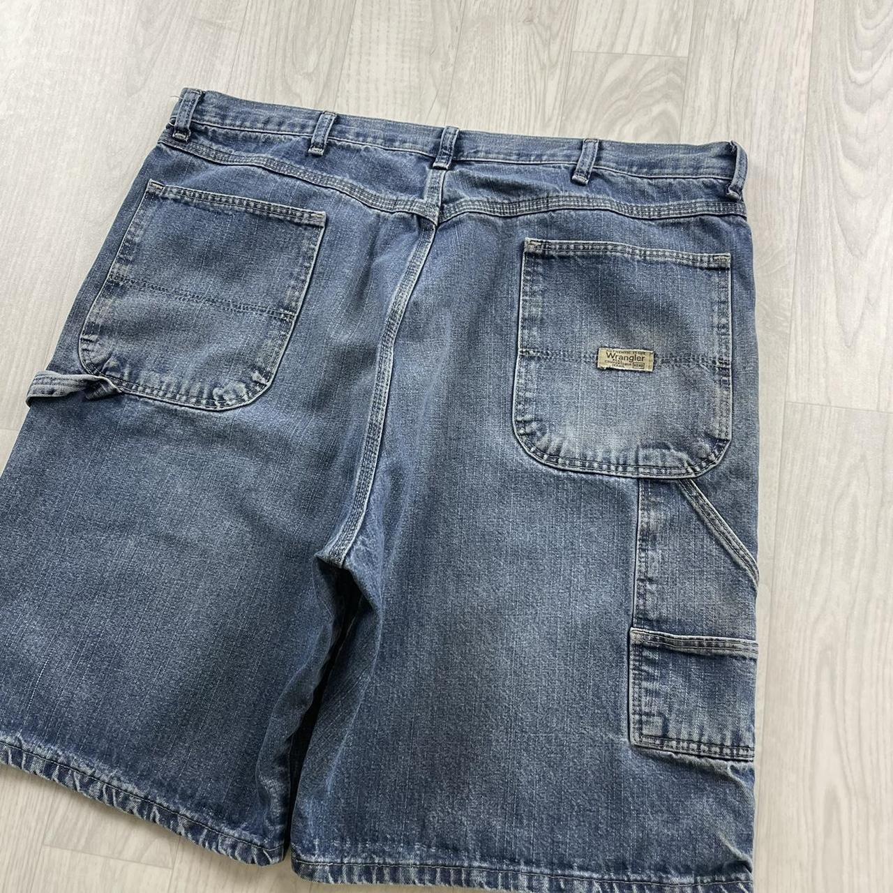 VINTAGE WRANGLER BAGGY CARPENTER JORTS BLUE (38w)
