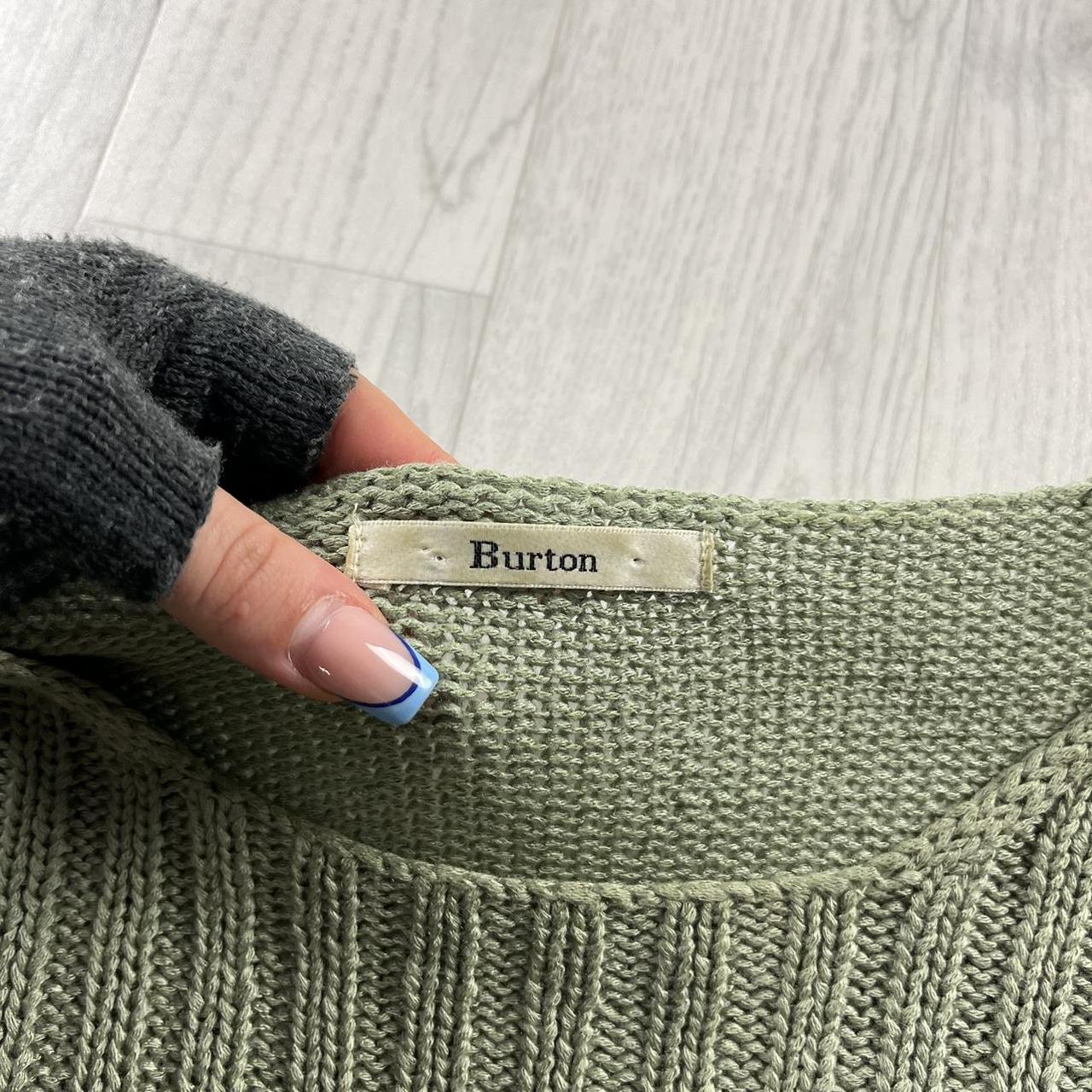 VINTAGE Y2K BURTON CHUNKY RIBBED KNITTED JUMPER GREEN