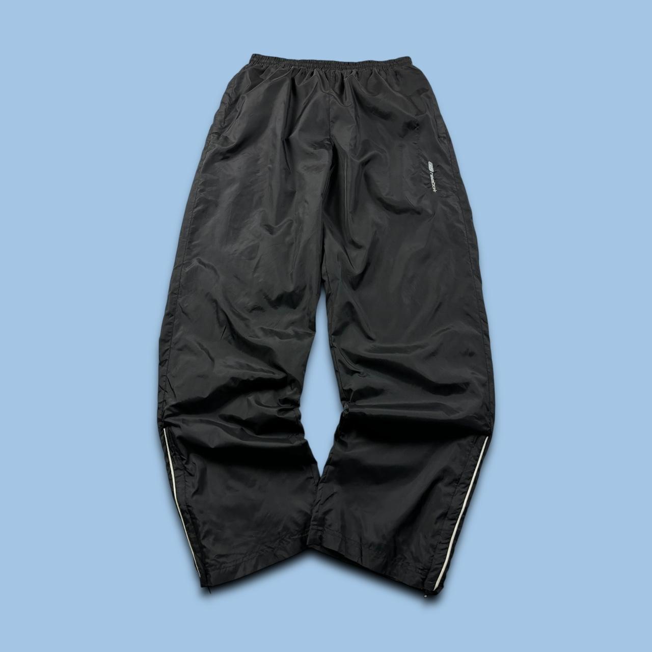 VINTAGE Y2K REEBOK BAGGY TRACKSUIT BOTTOMS BLACK
