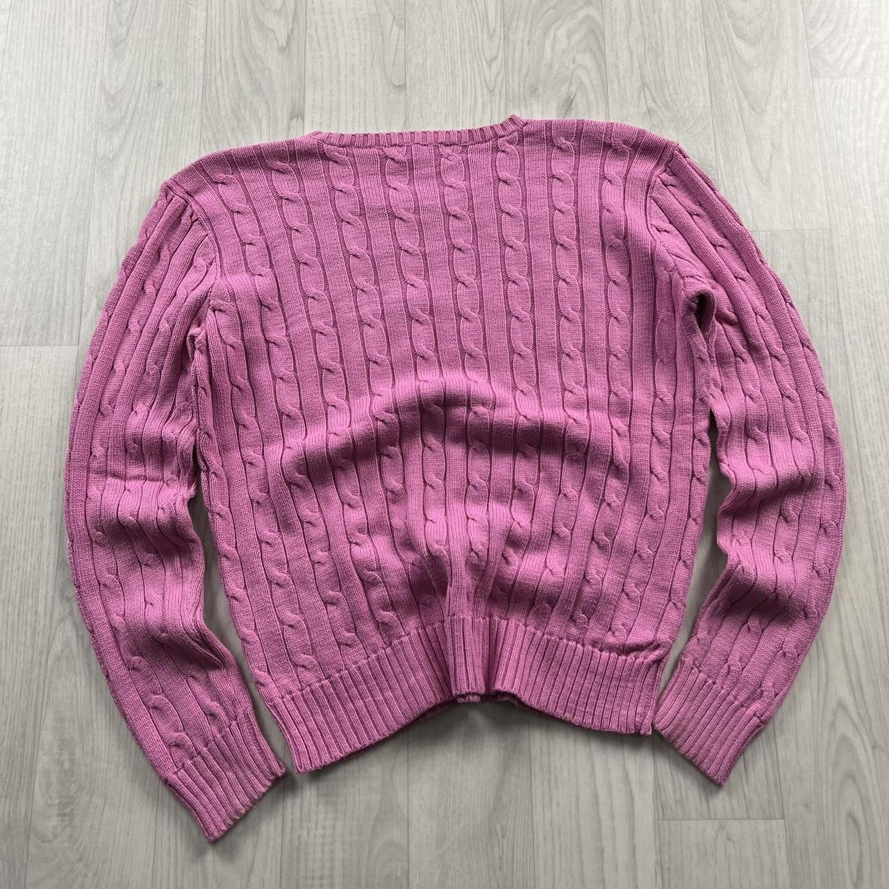 VINTAGE Y2K POLO RALPH LAUREN CHUNKY CABLE KNITTED JUMPER PINK