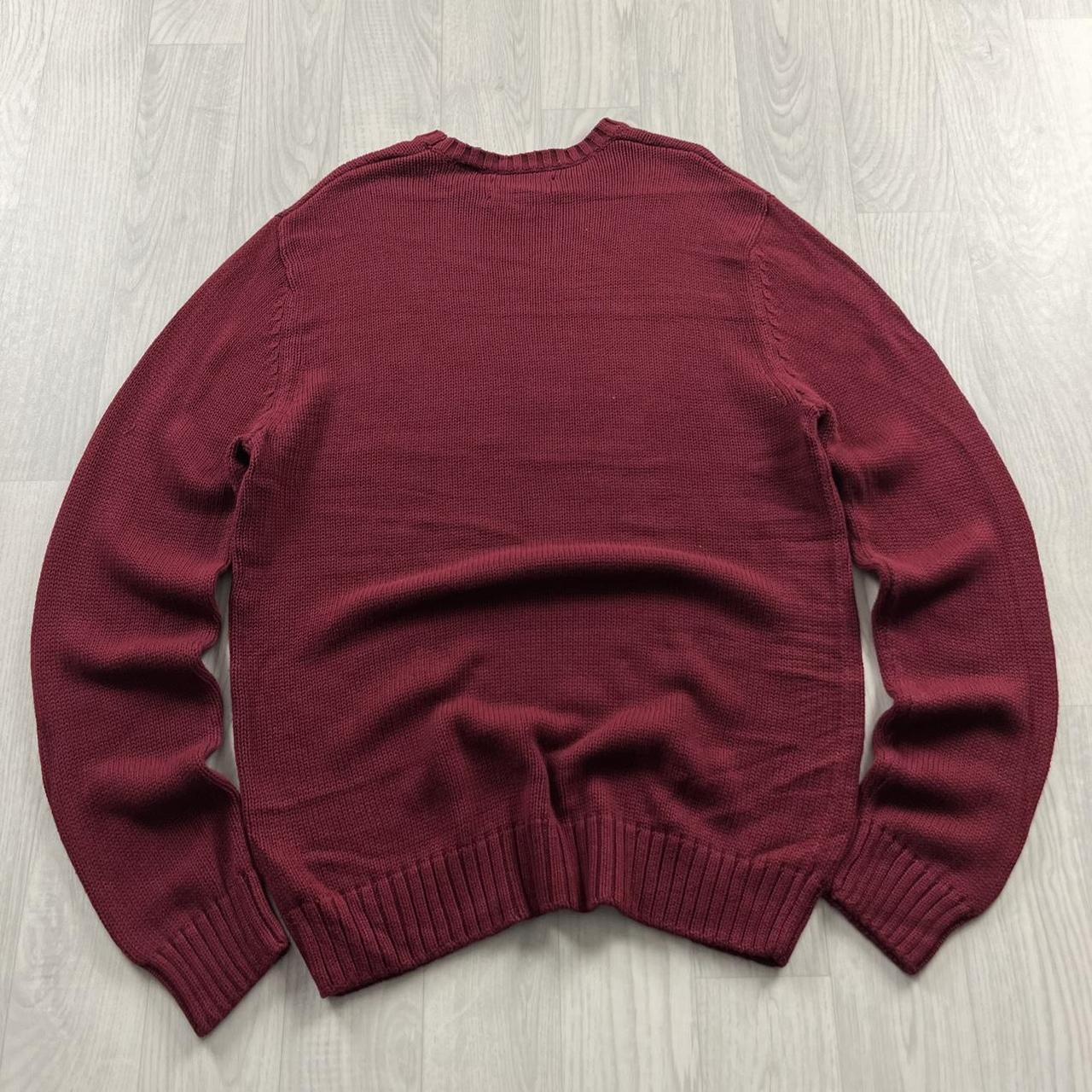 VINTAGE Y2K CHAPS CHUNKY KNITTED JUMPER BURGUNDY