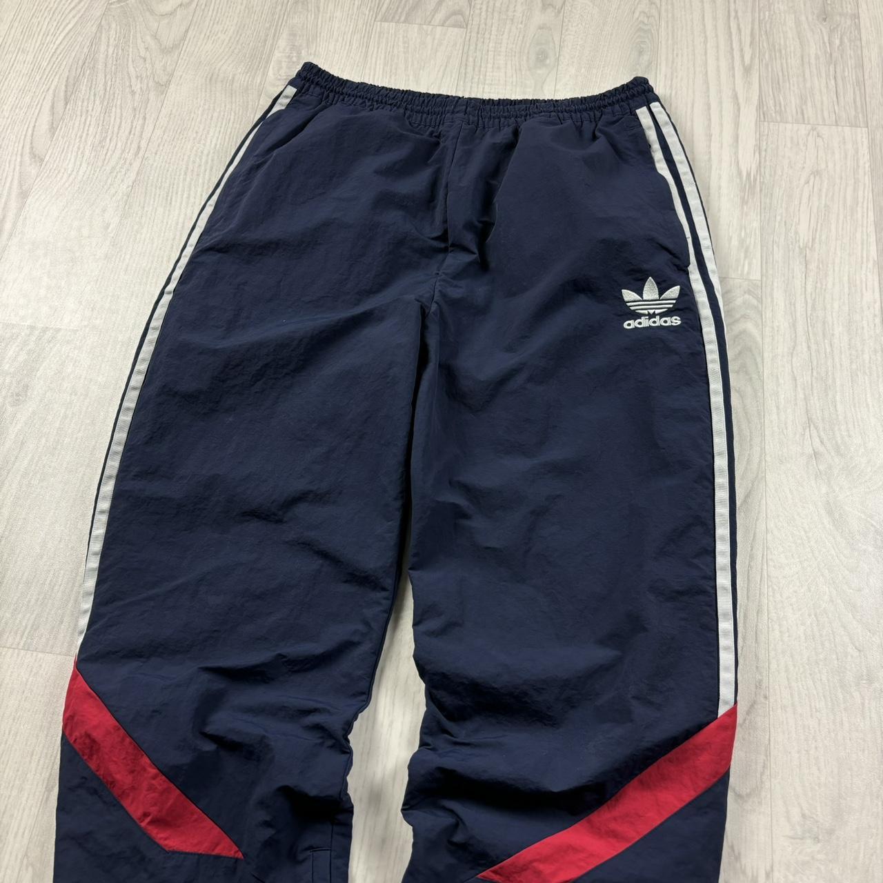 ADIDAS STRAIGHT LEG BAGGY TRACKSUIT BOTTOMS NAVY