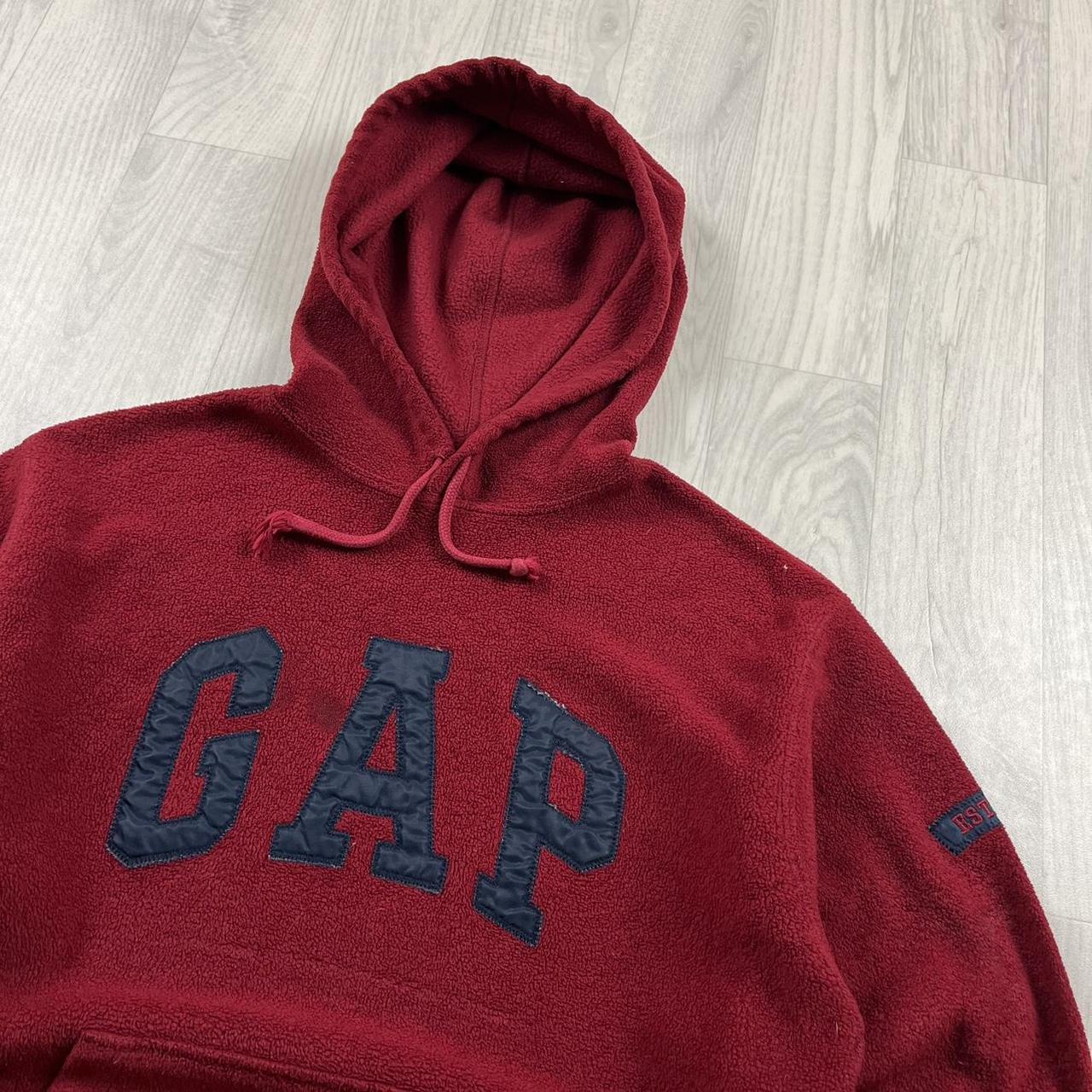 VINTAGE Y2K GAP FLEECE HOODIE BURGUNDY