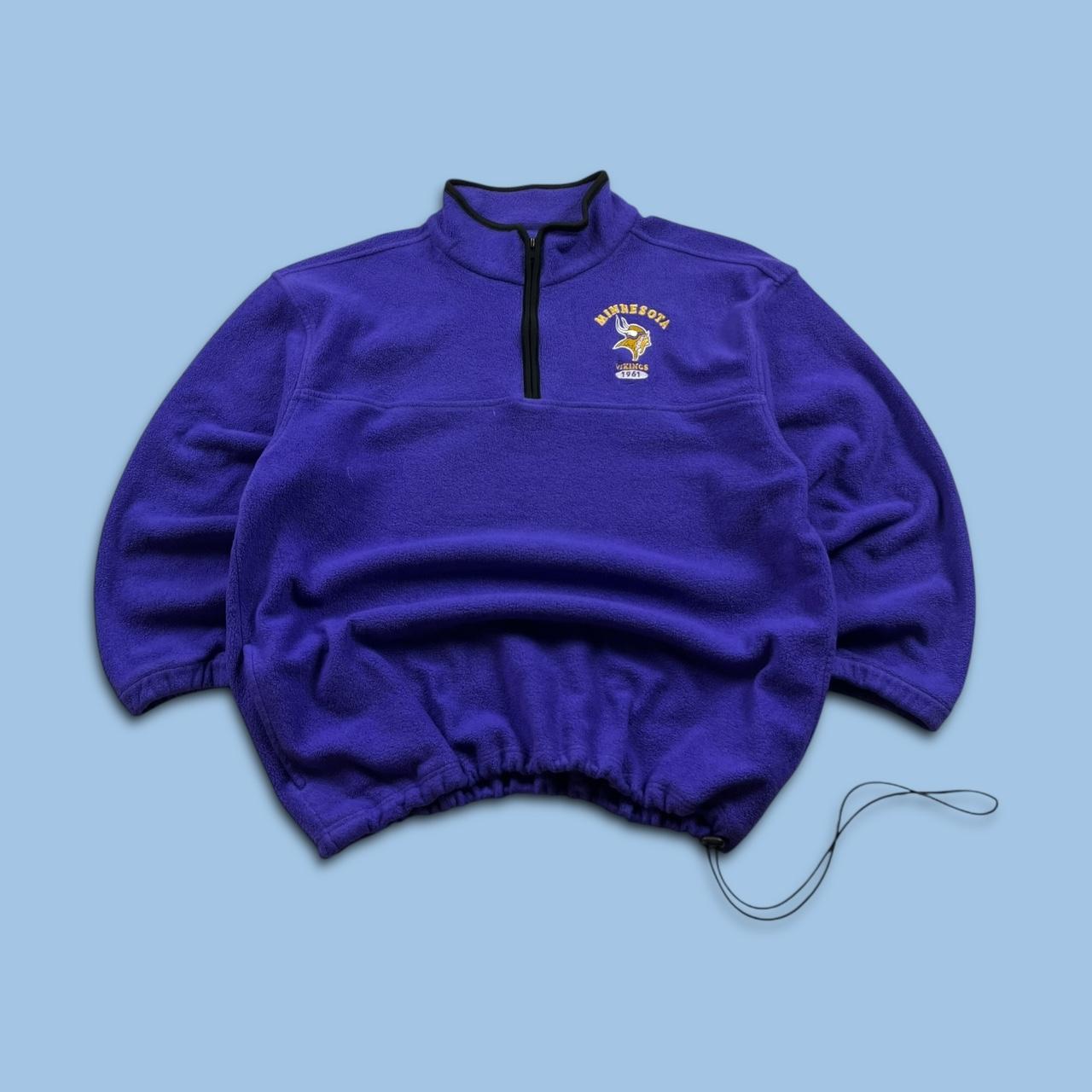 VINTAGE Y2K NFL MINNESOTA QUARTER ZIP FLEECE SWEATSHIRT PURPLE