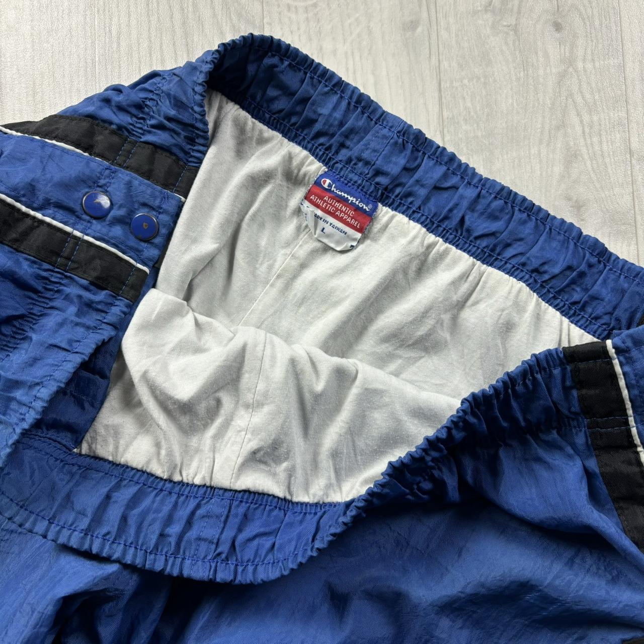 VINTAGE Y2K CHAMPION POPPER BAGGY TRACKSUIT BOTTOMS BLUE