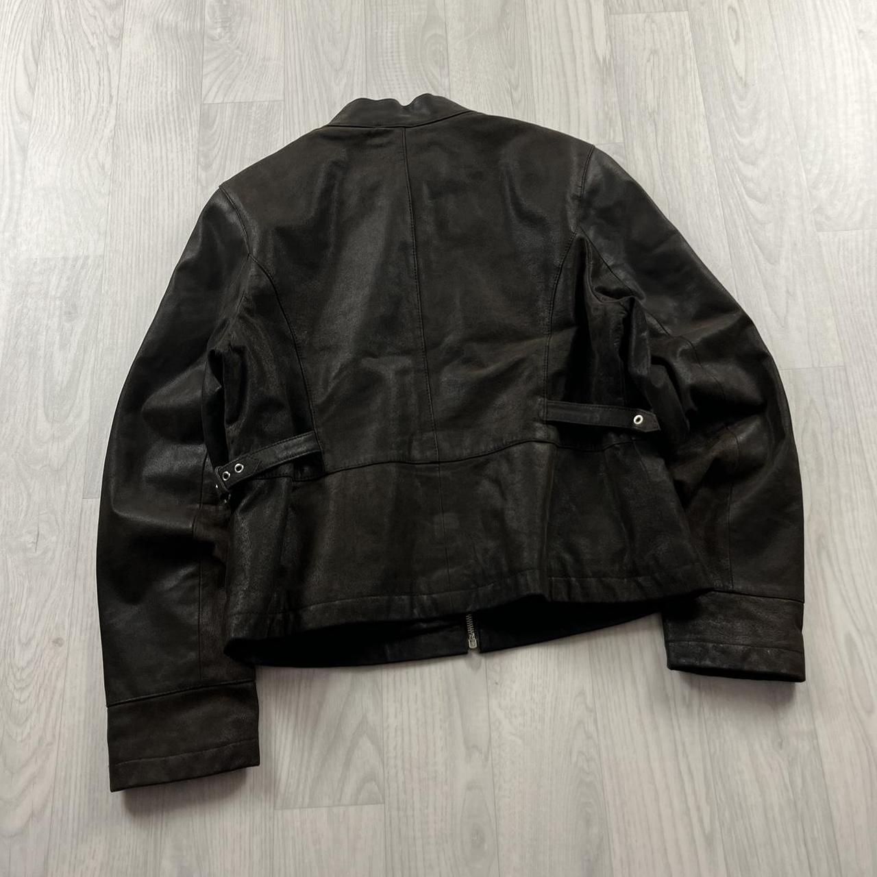 VINTAGE Y2K YESSICA UTILITY LEATHER JACKET BLACK (S)