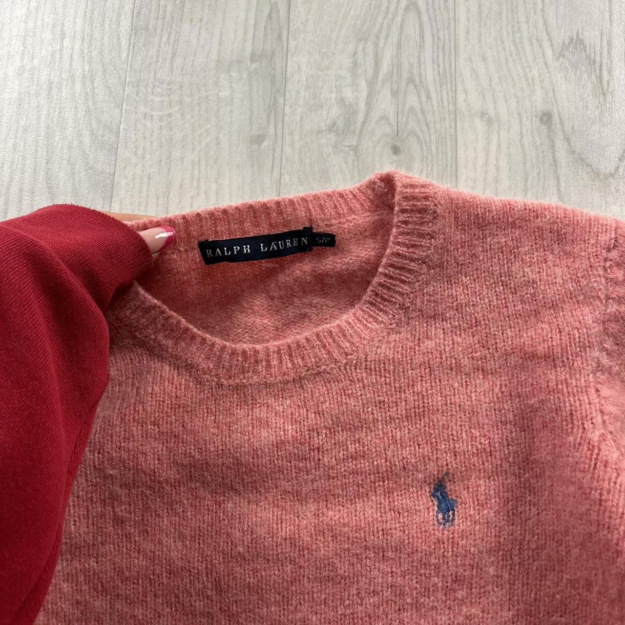 VINTAGE Y2K RALPH LAUREN CHUNKY WOOL KNITTED JUMPER PINK