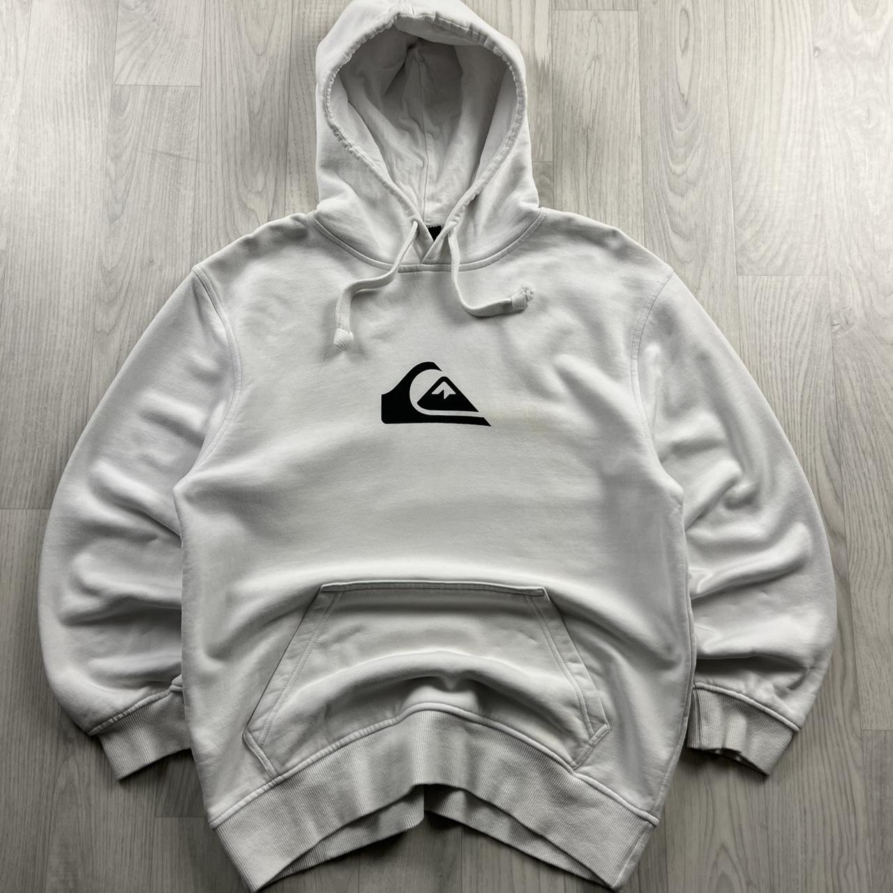 VINTAGE Y2K QUIKSILVER CENTRE LOGO HOODIE WHITE