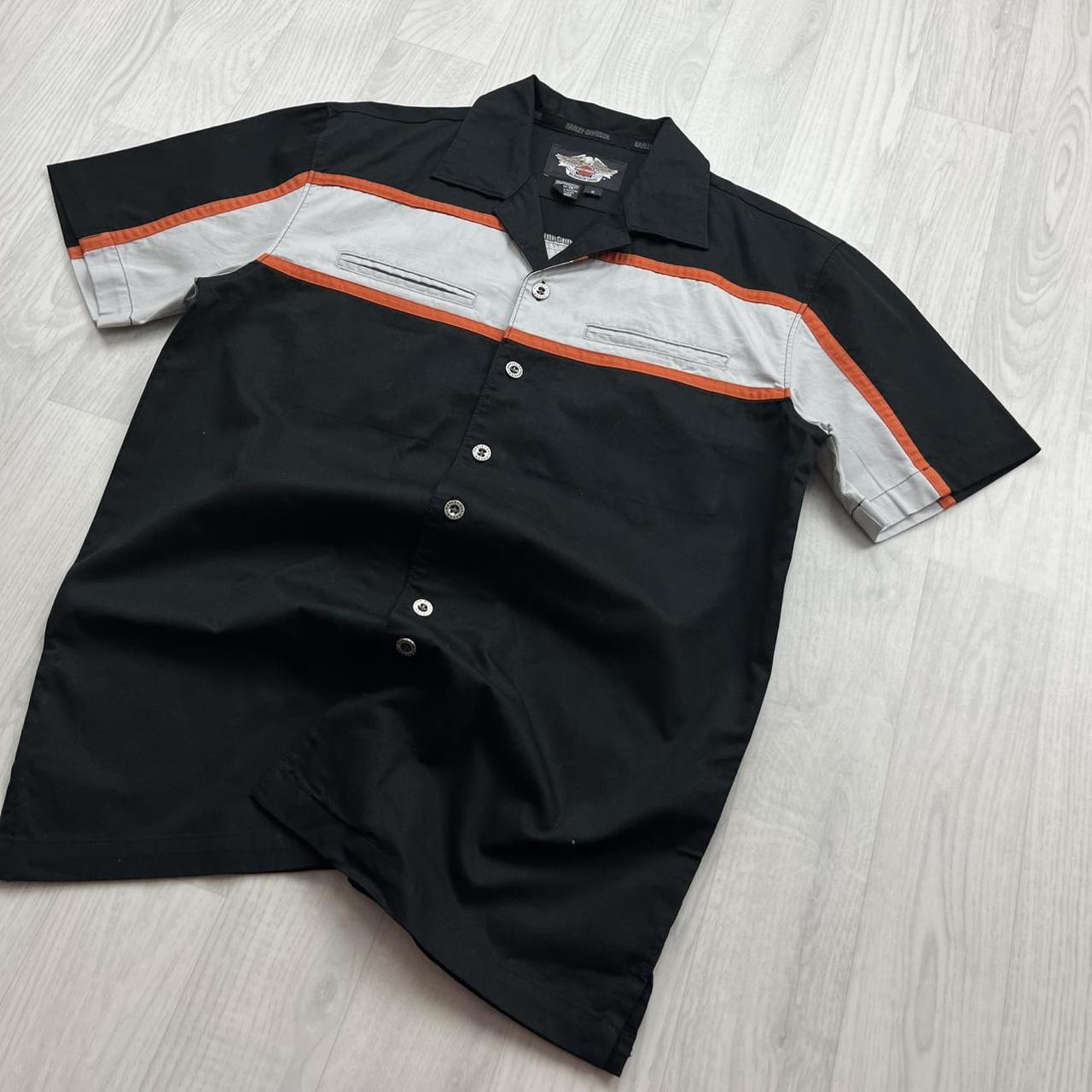 VINTAGE Y2K HARLEY DAVIDSON SHORT SLEEVE BUTTON UP SHIRT BLACK