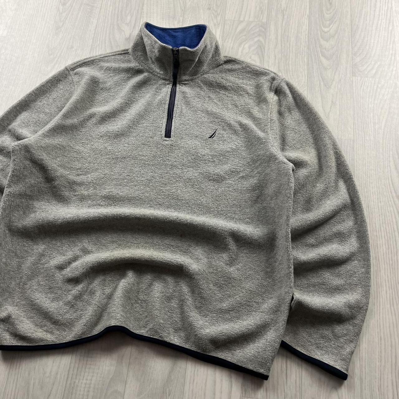 VINTAGE Y2K NAUTICA QUARTER ZIP FLEECE SWEATSHIRT GREY