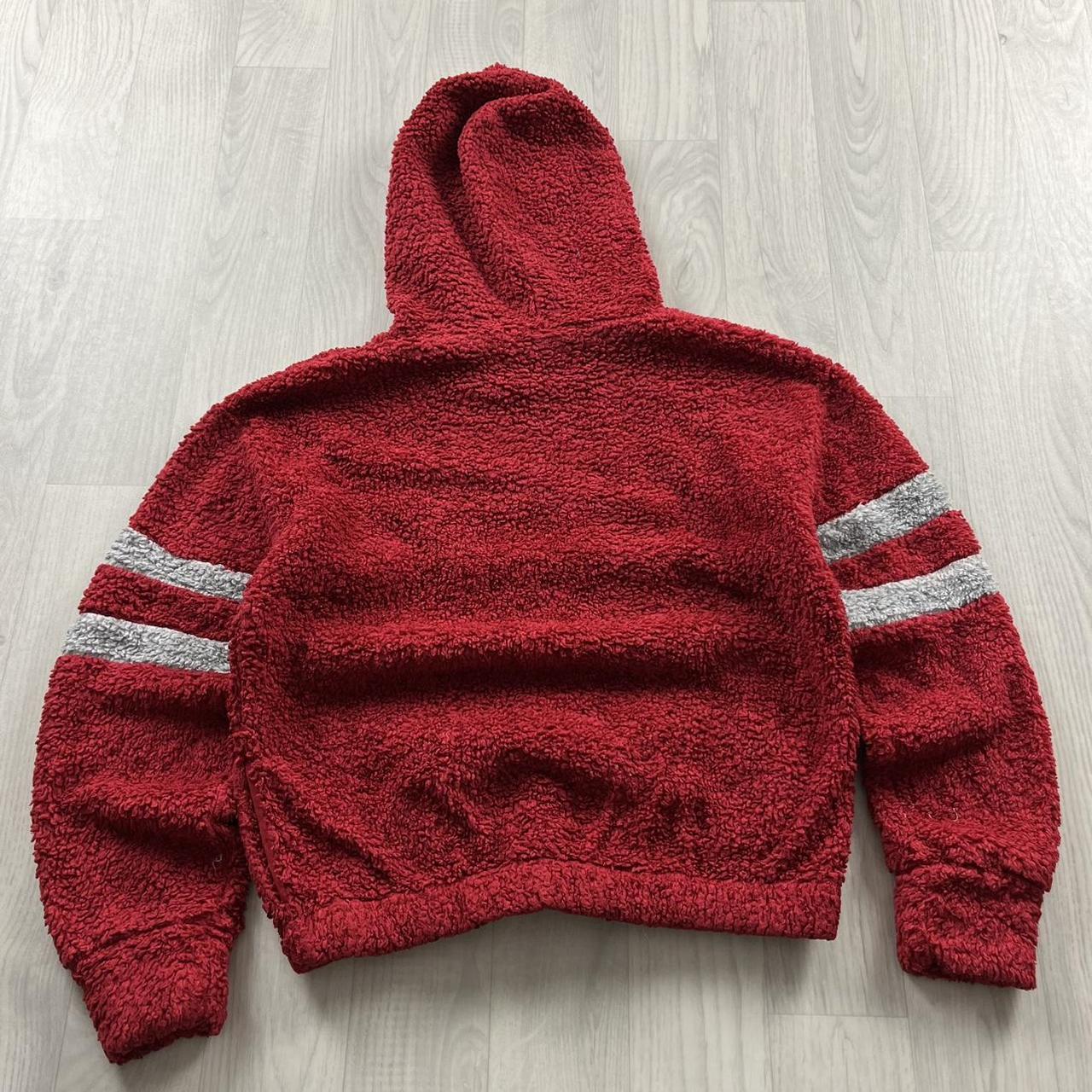 VINTAGE Y2K NFL 49ERS SHERPA FLEECE HOODIE RED
