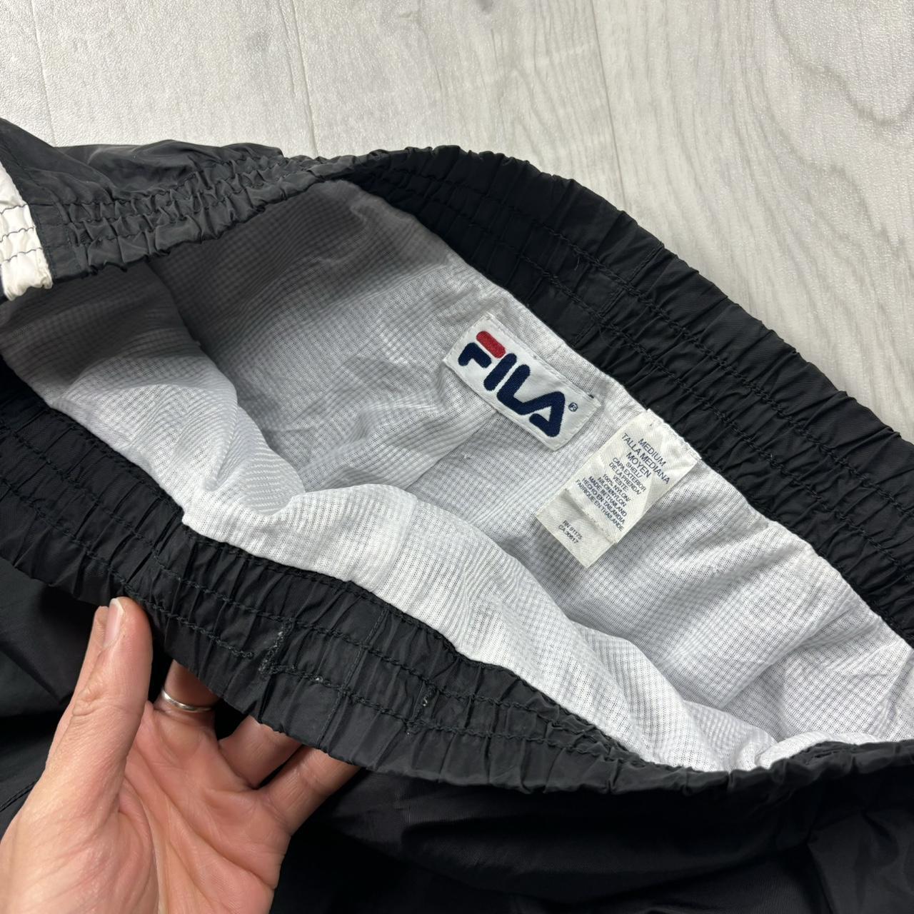 VINTAGE Y2K FILA BAGGY SHELL TRACKSUIT BOTTOMS BLACK