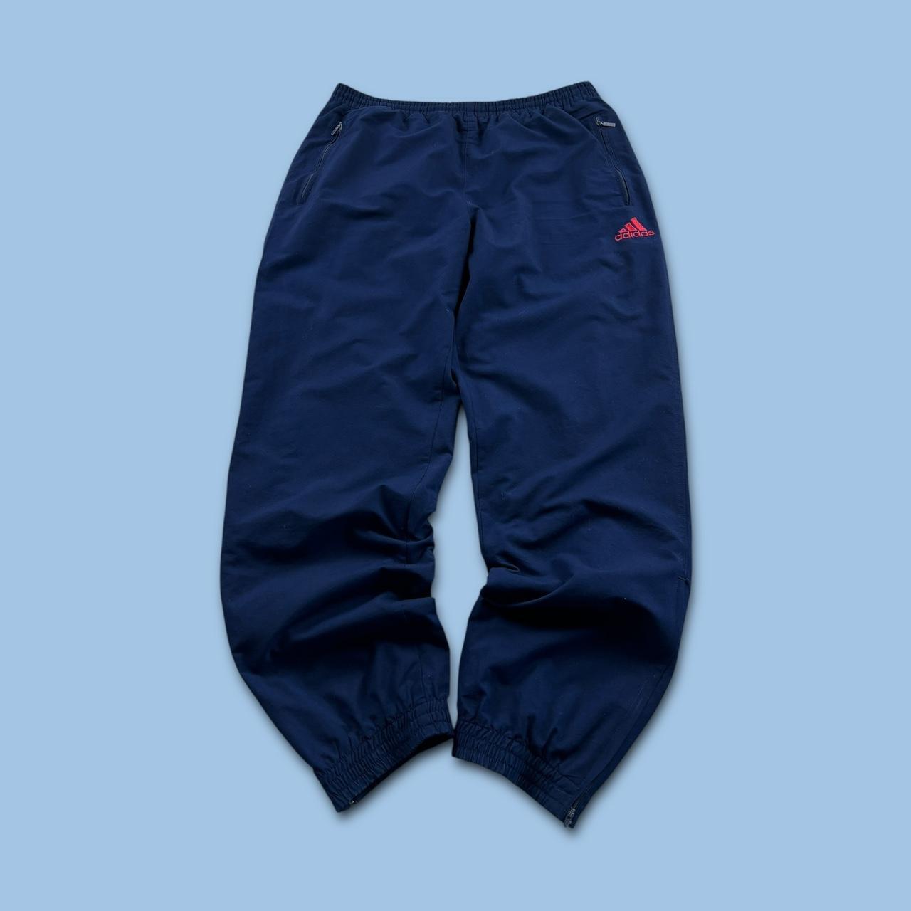 VINTAGE Y2K ADIDAS BAGGY TRACKSUIT BOTTOMS NAVY