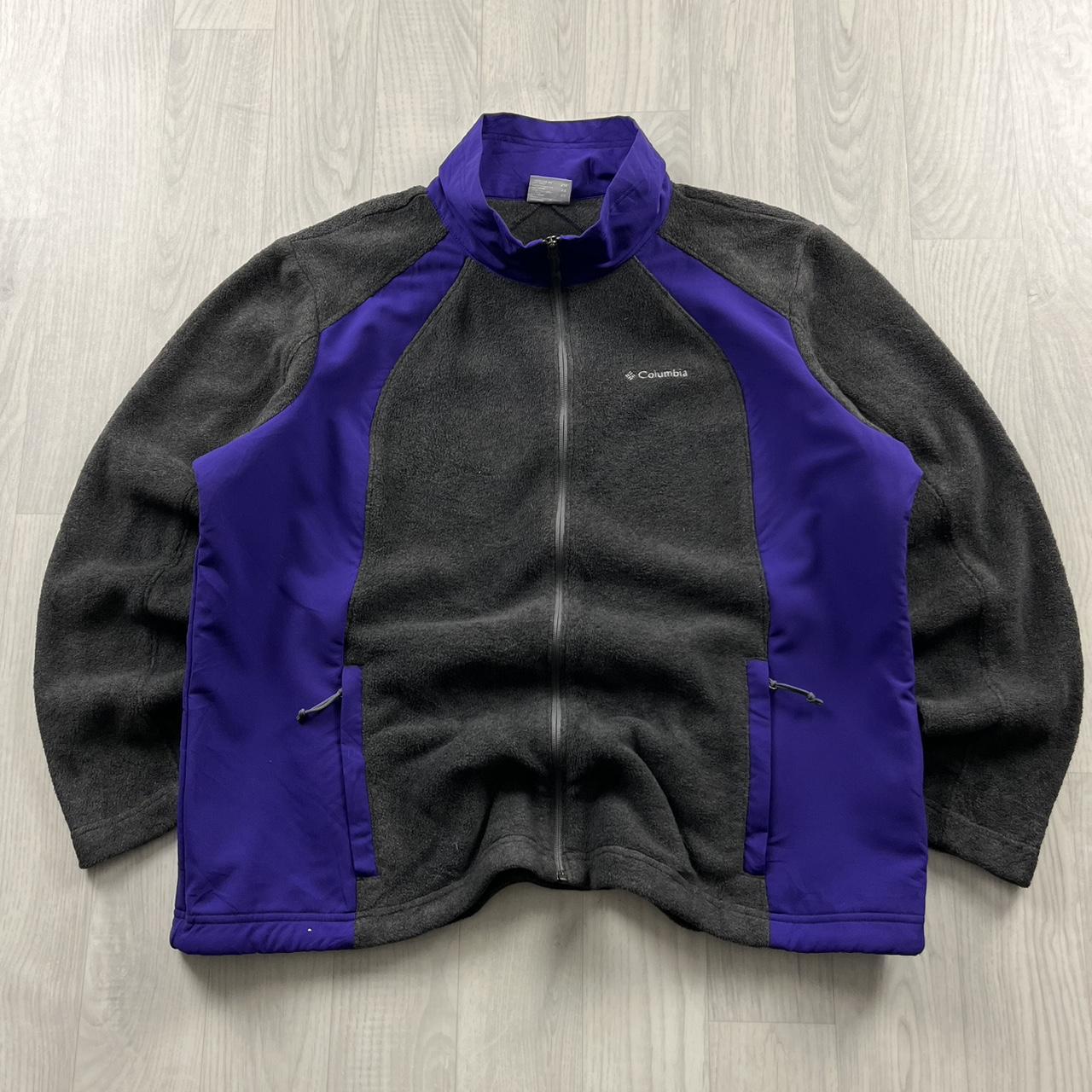 VINTAGE Y2K COLUMBIA ZIP UP FLEECE GREY PURPLE