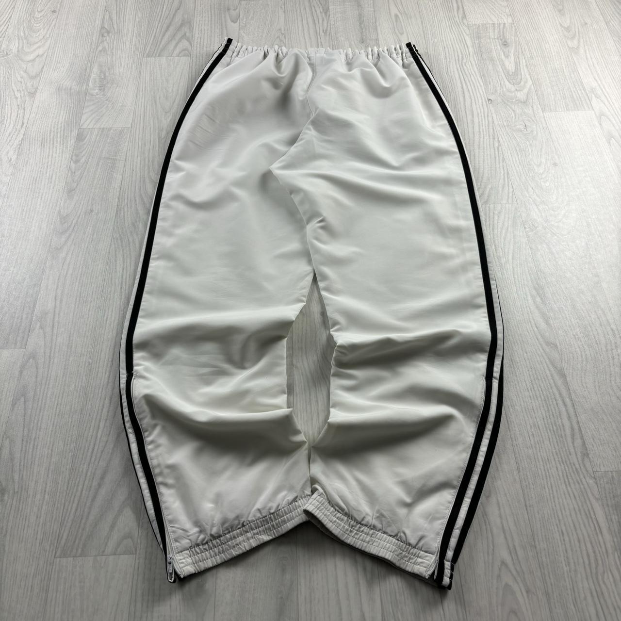 VINTAGE Y2K ADIDAS BAGGY TRACKSUIT BOTTOMS WHITE