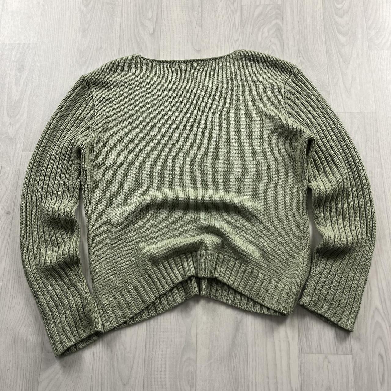 VINTAGE Y2K BURTON CHUNKY RIBBED KNITTED JUMPER GREEN