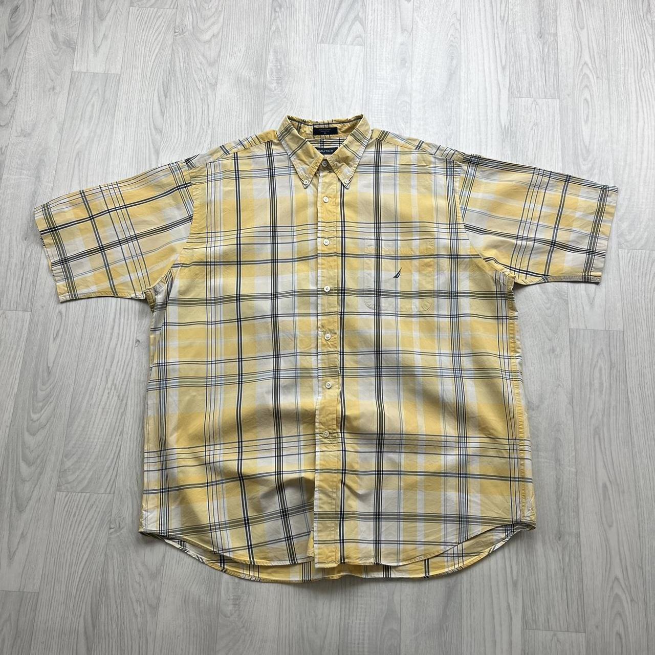 VINTAGE Y2K NAUTICA SHORT SLEEVE SHIRT YELLOW