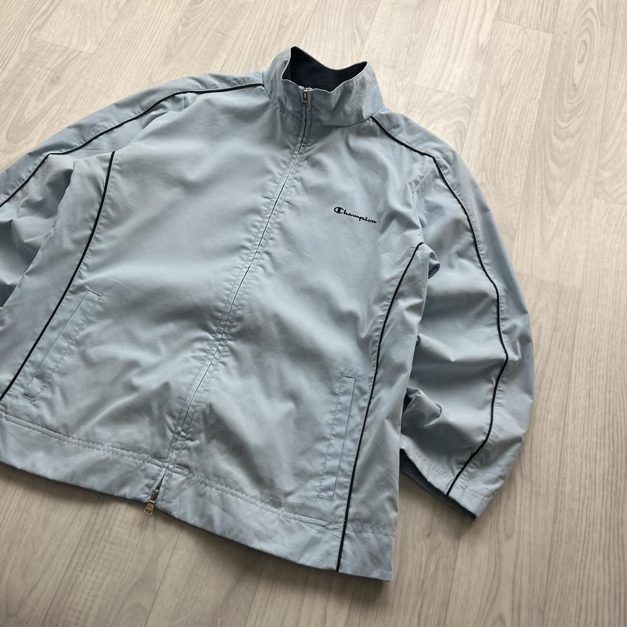 VINTAGE Y2K CHAMPION WINDBREAKER TRACK JACKET BABY BLUE