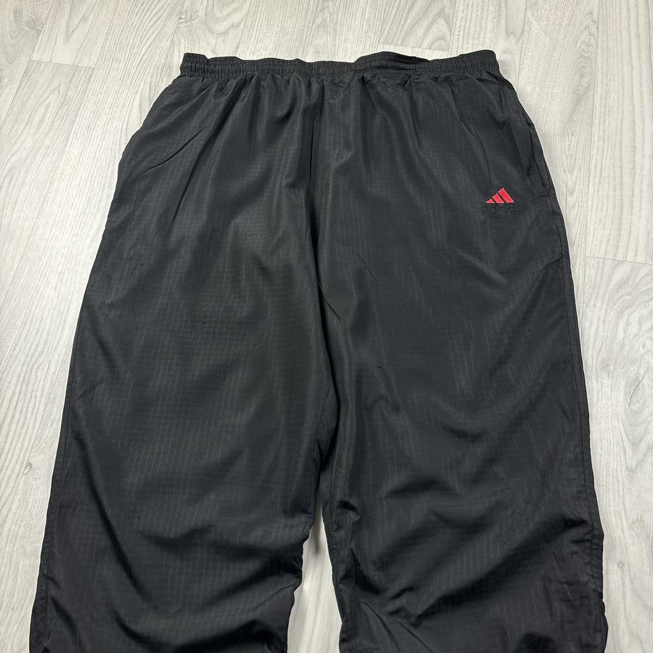 VINTAGE 90s ADIDAS BAGGY TRACKSUIT BOTTOMS BLACK