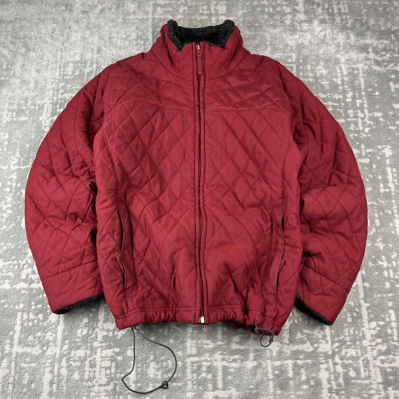 VINTAGE 00s COLUMBIA DIAMOND STITCH PUFFER JACKET RED