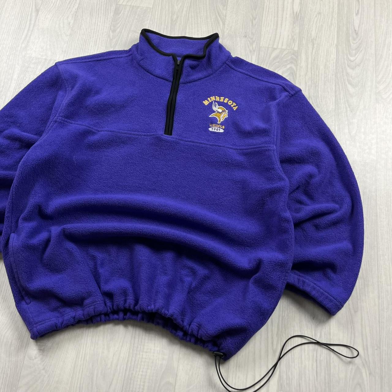 VINTAGE Y2K NFL MINNESOTA QUARTER ZIP FLEECE SWEATSHIRT PURPLE