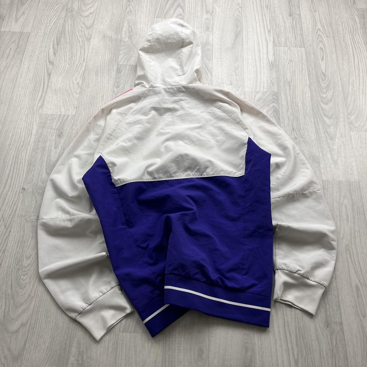 ADIDAS MARSEILLE FOOTBALL WINDBREAKER TRACK JACKET WHITE / PURPLE