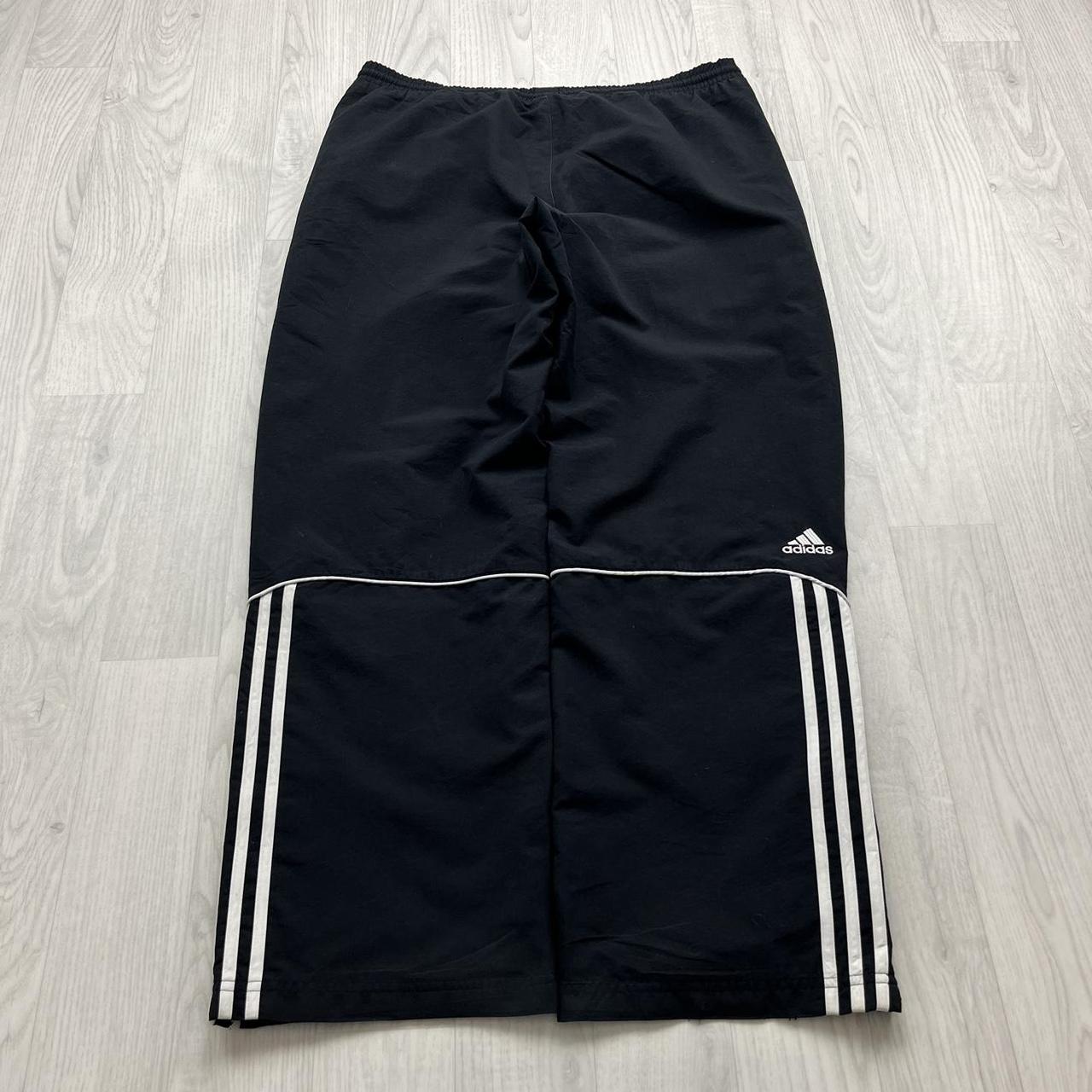 VINTAGE Y2K ADIDAS WIDE LEG TRACKSUIT BOTTOMS BLACK