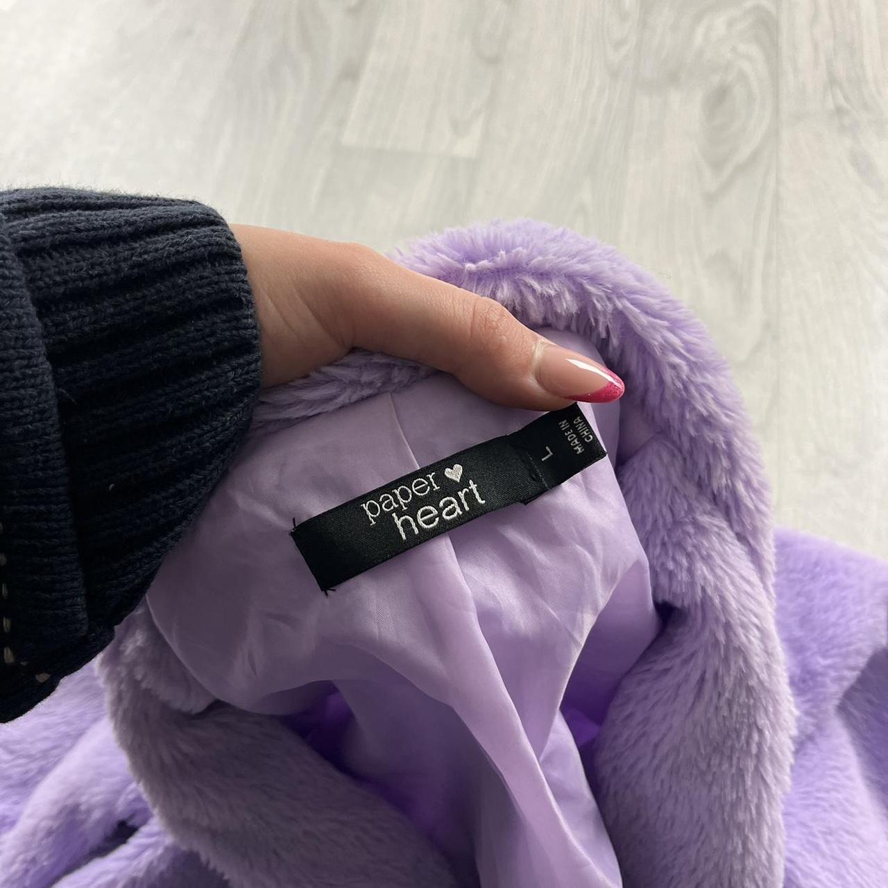 VINTAGE Y2K FAUX FUR JACKET LILAC PURPLE