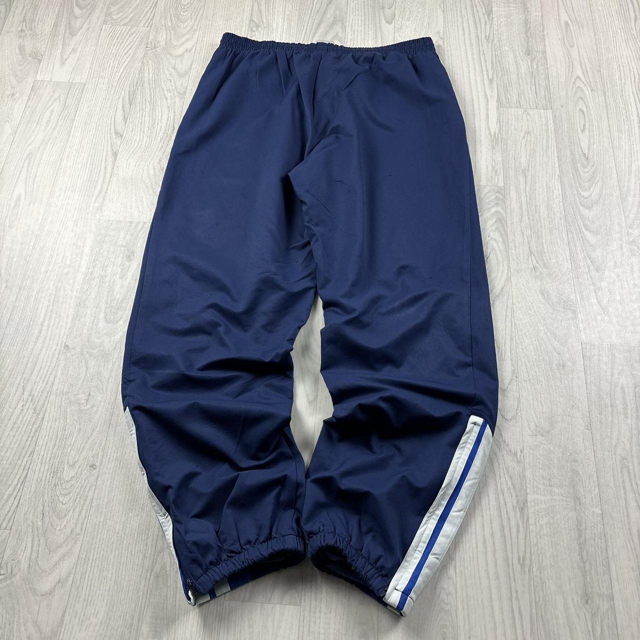 VINTAGE Y2K ADIDAS BAGGY TRACKSUIT BOTTOMS NAVY BLUE