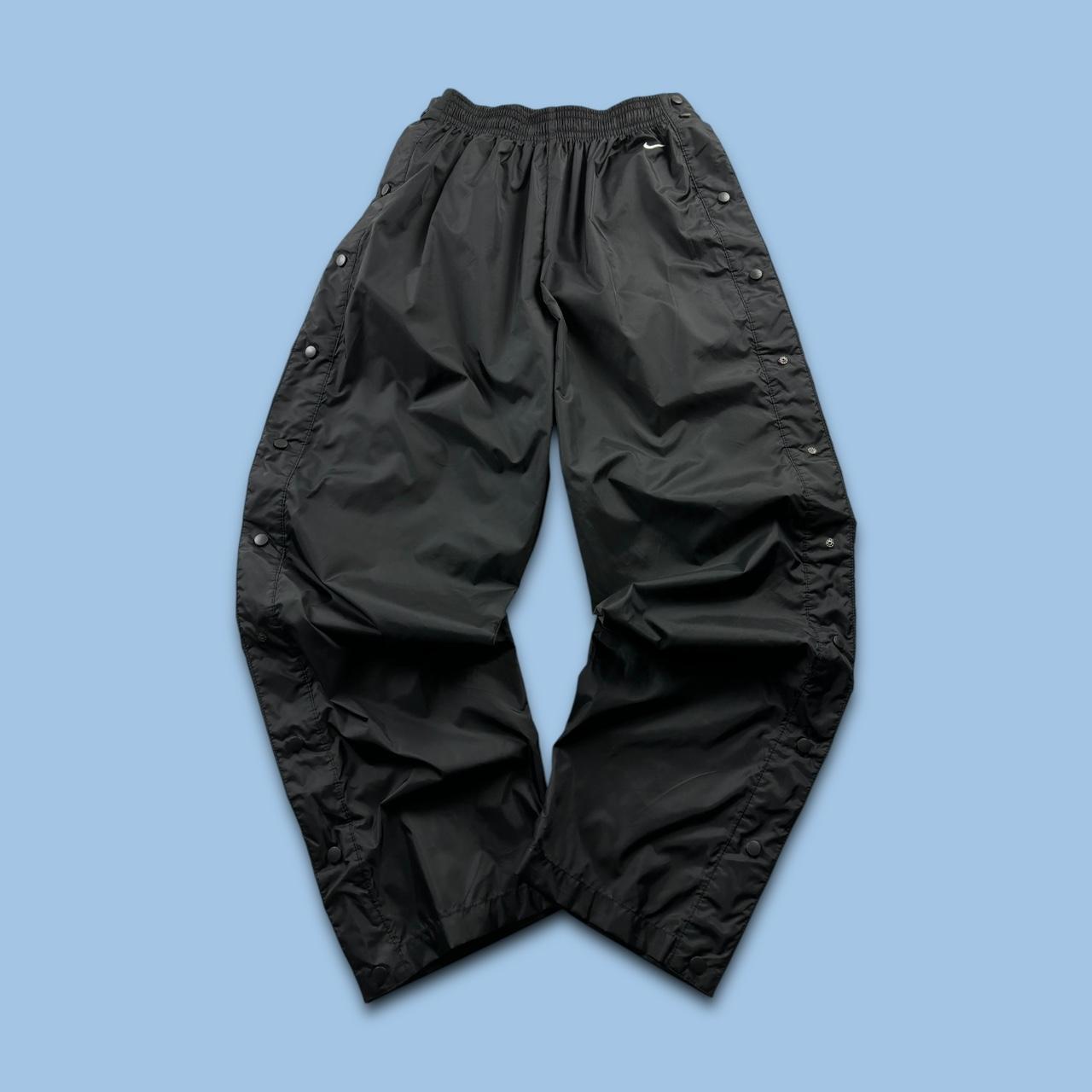 VINTAGE Y2K NIKE BAGGY POPPER TRACKSUIT BOTTOMS BLACK