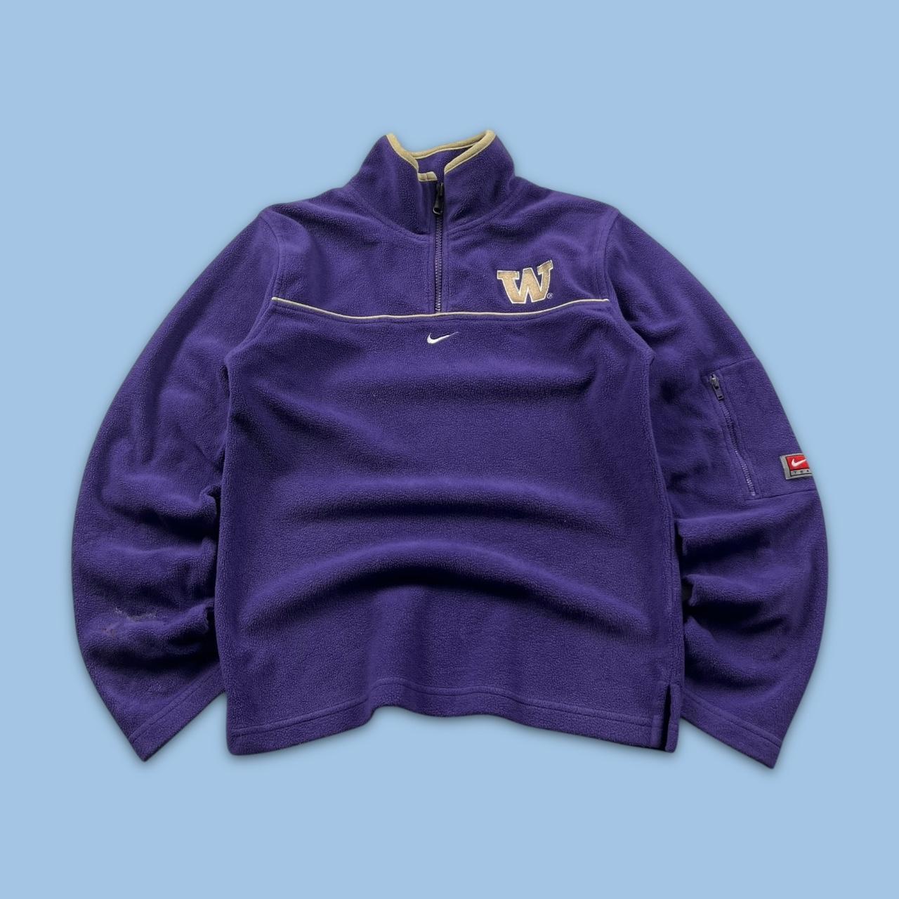 VINTAGE Y2K NIKE TEAM QUARTER ZIP TECHNICAL FLEECE PURPLE