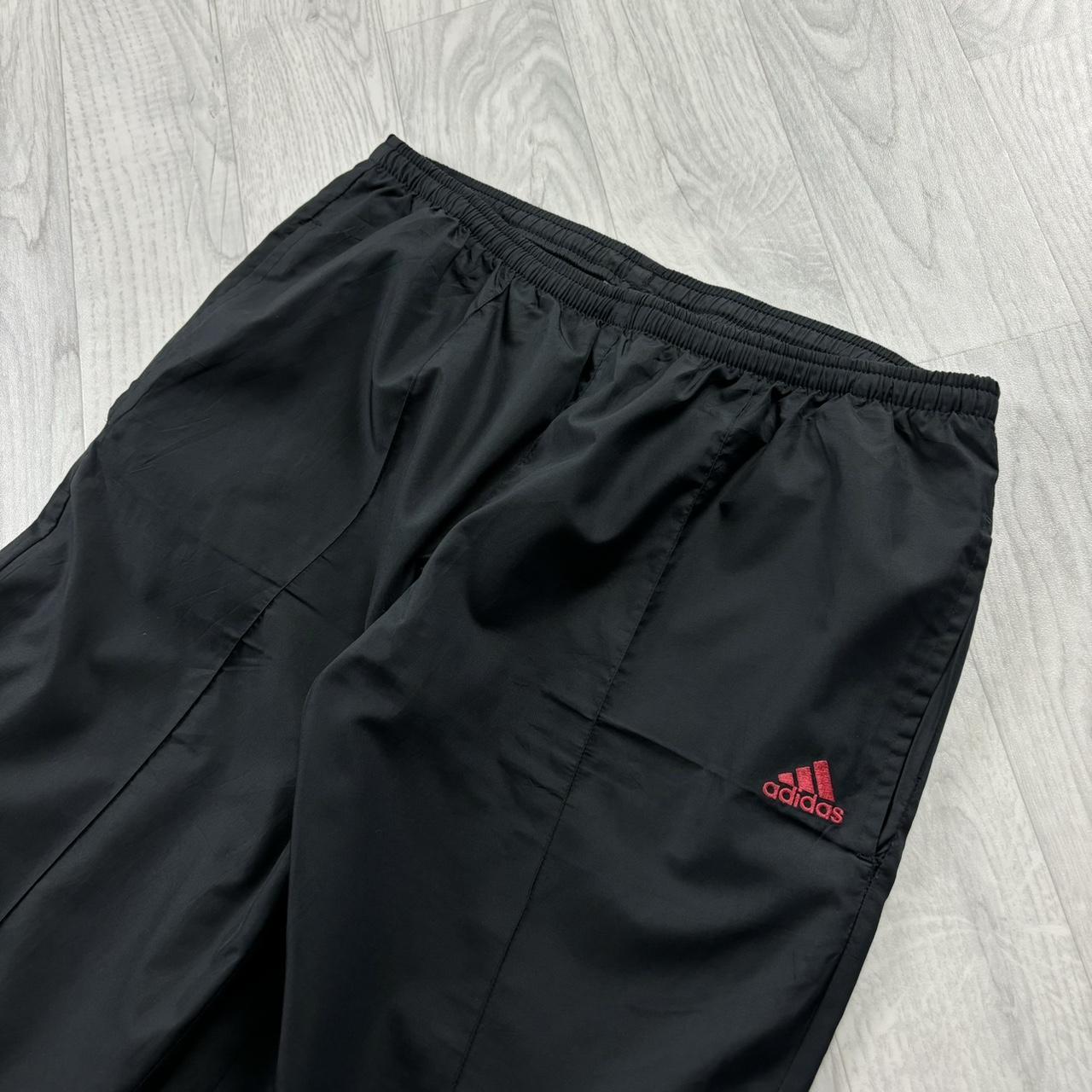VINTAGE Y2K ADIDAS LOW RISE BAGGY TRACKSUIT BOTTOMS BLACK