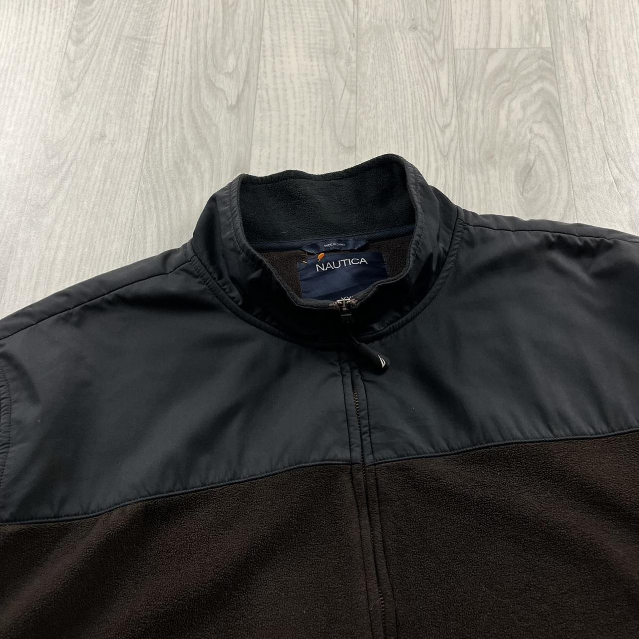VINTAGE Y2K NAUTICA ZIP UP TECHNICAL FLEECE BROWN BLACK