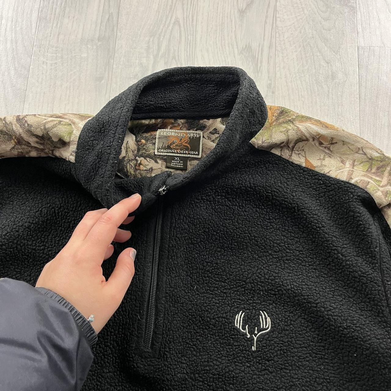 VINTAGE REALTREE ZIP UP FLEECE CAMO BLACK GREEN