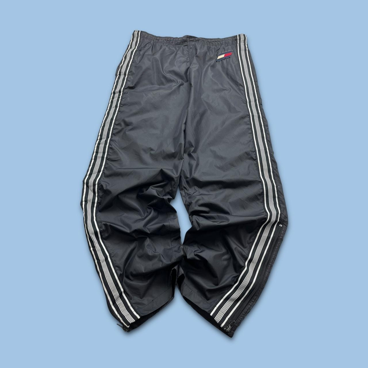 VINTAGE Y2K TOMMY HILFIGER BAGGY TRACKSUIT BOTTOMS BLACK