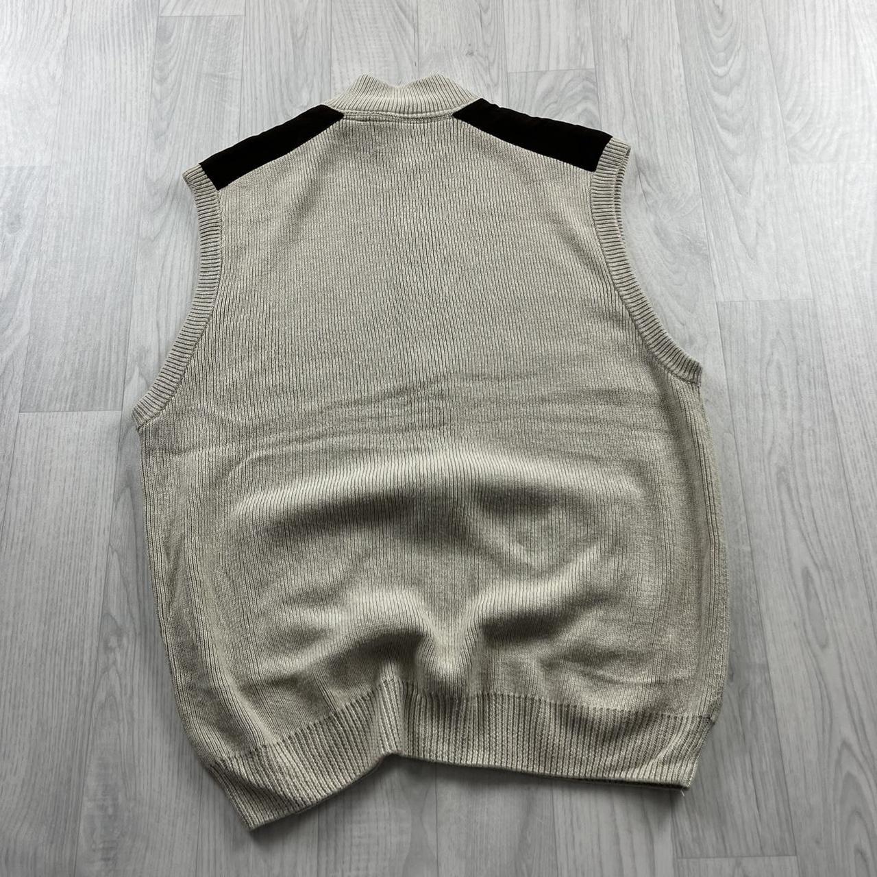 VINTAGE Y2K CHAPS CHUNKY KNITTED ZIP SWEATER VEST