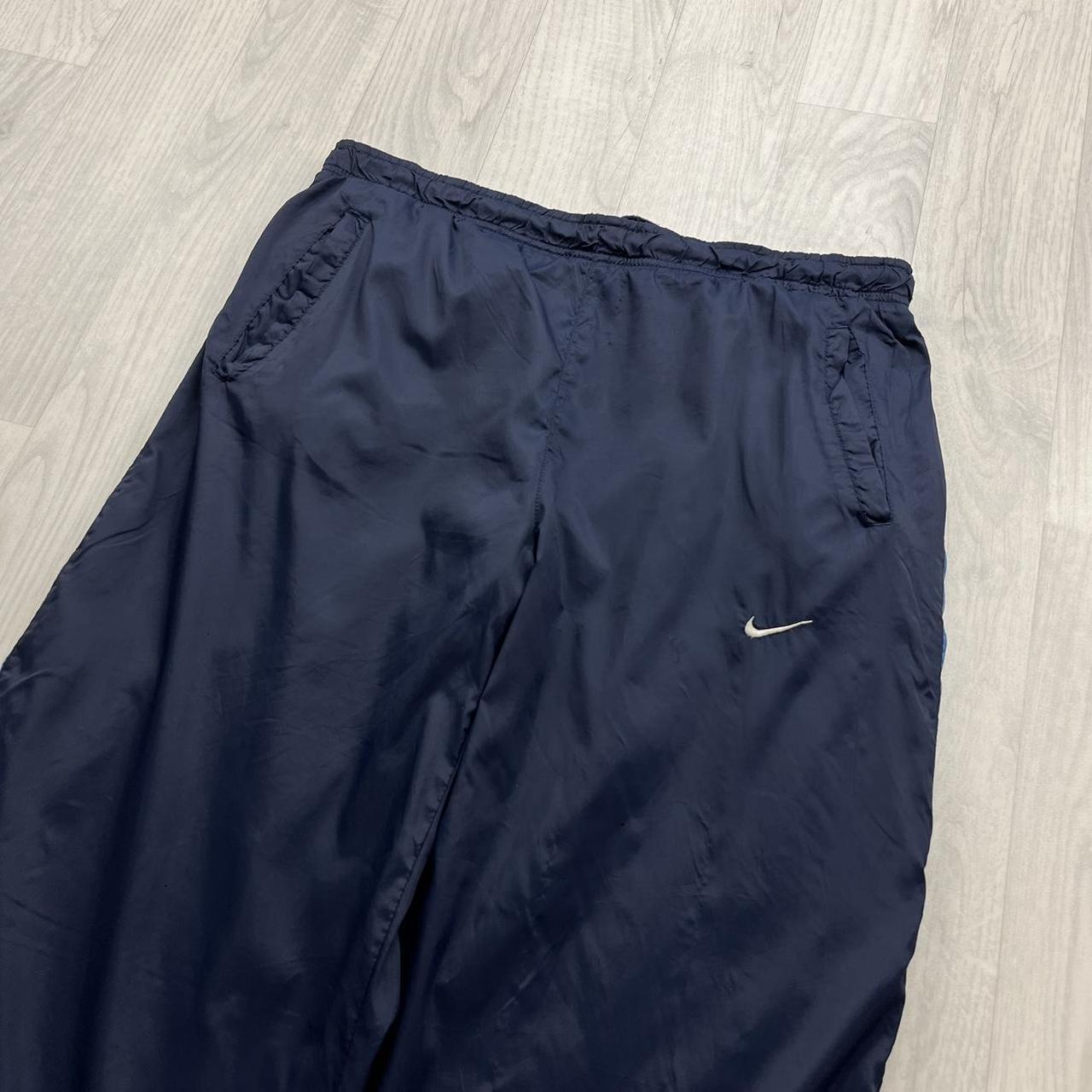 VINTAGE Y2K NIKE BAGGY TECHNICAL TRACKSUIT BOTTOMS NAVY BLUE