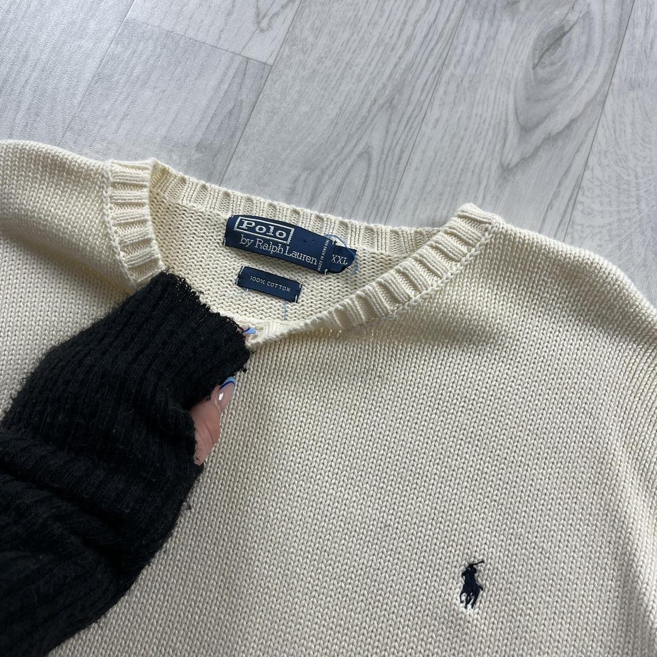 VINTAGE Y2K POLO RALPH LAUREN CHUNKY KNITTED JUMPER CREAM