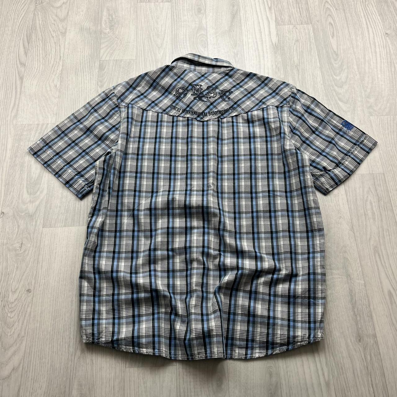 VINTAGE Y2K ONEILL PLAID SHORT SLEEVE SHIRT BLUE