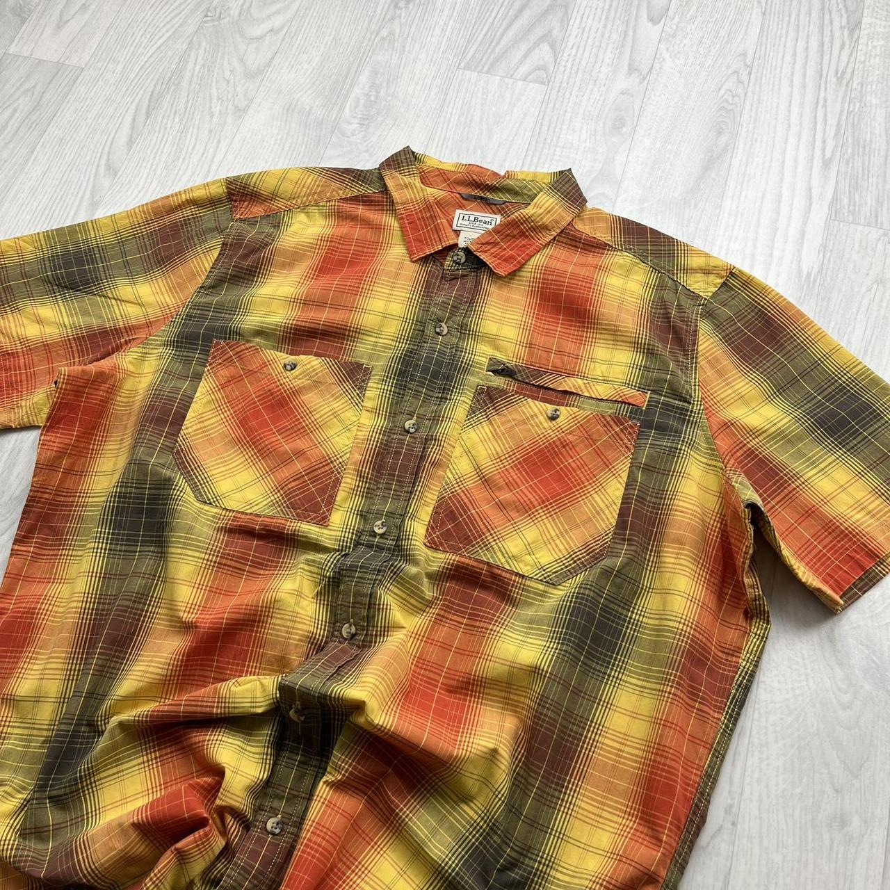 VINTAGE Y2K L L BEAN SHORT SLEEVE SHIRT ORANGE