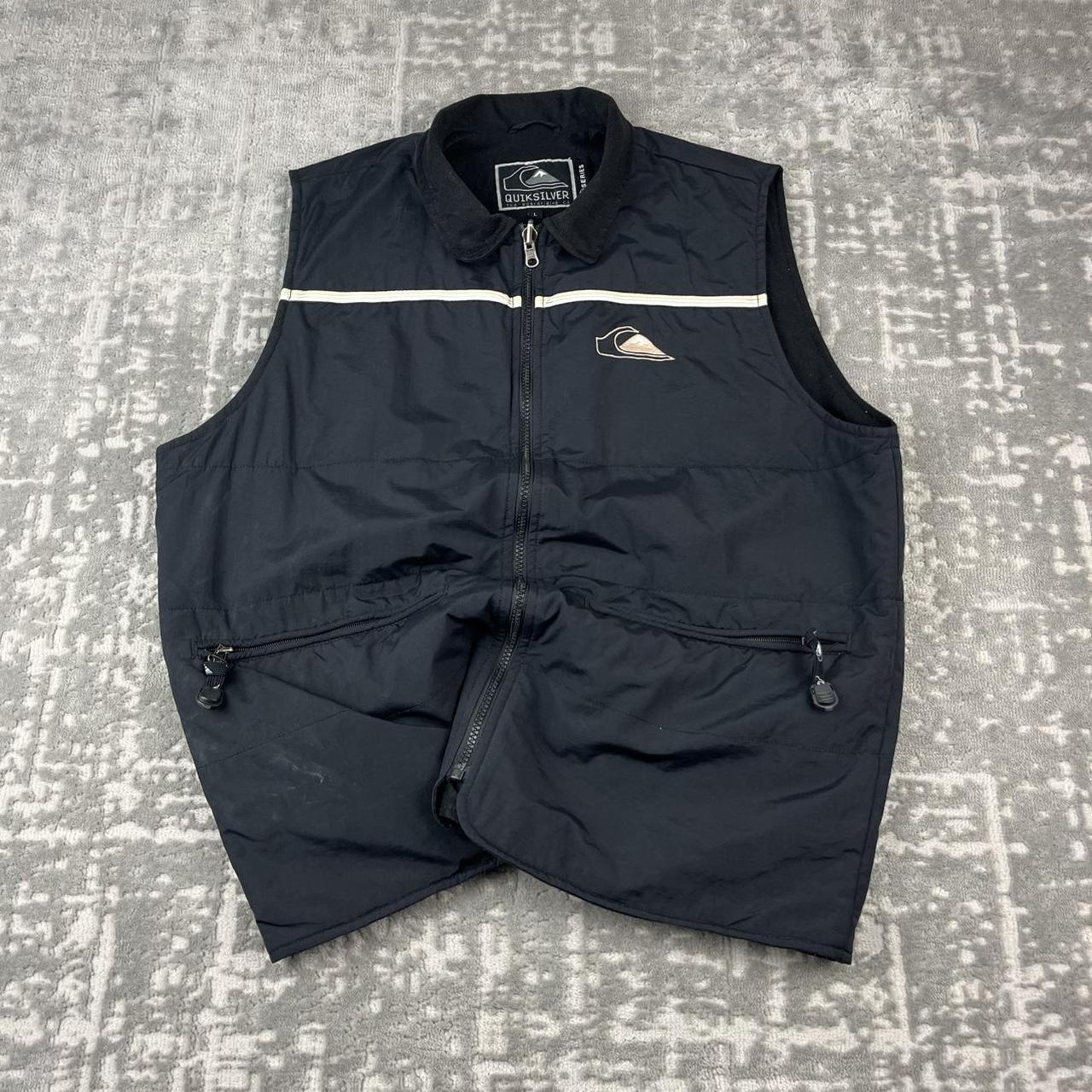 VINTAGE Y2K QUIKSILVER SURF GILET JACKET BLACK
