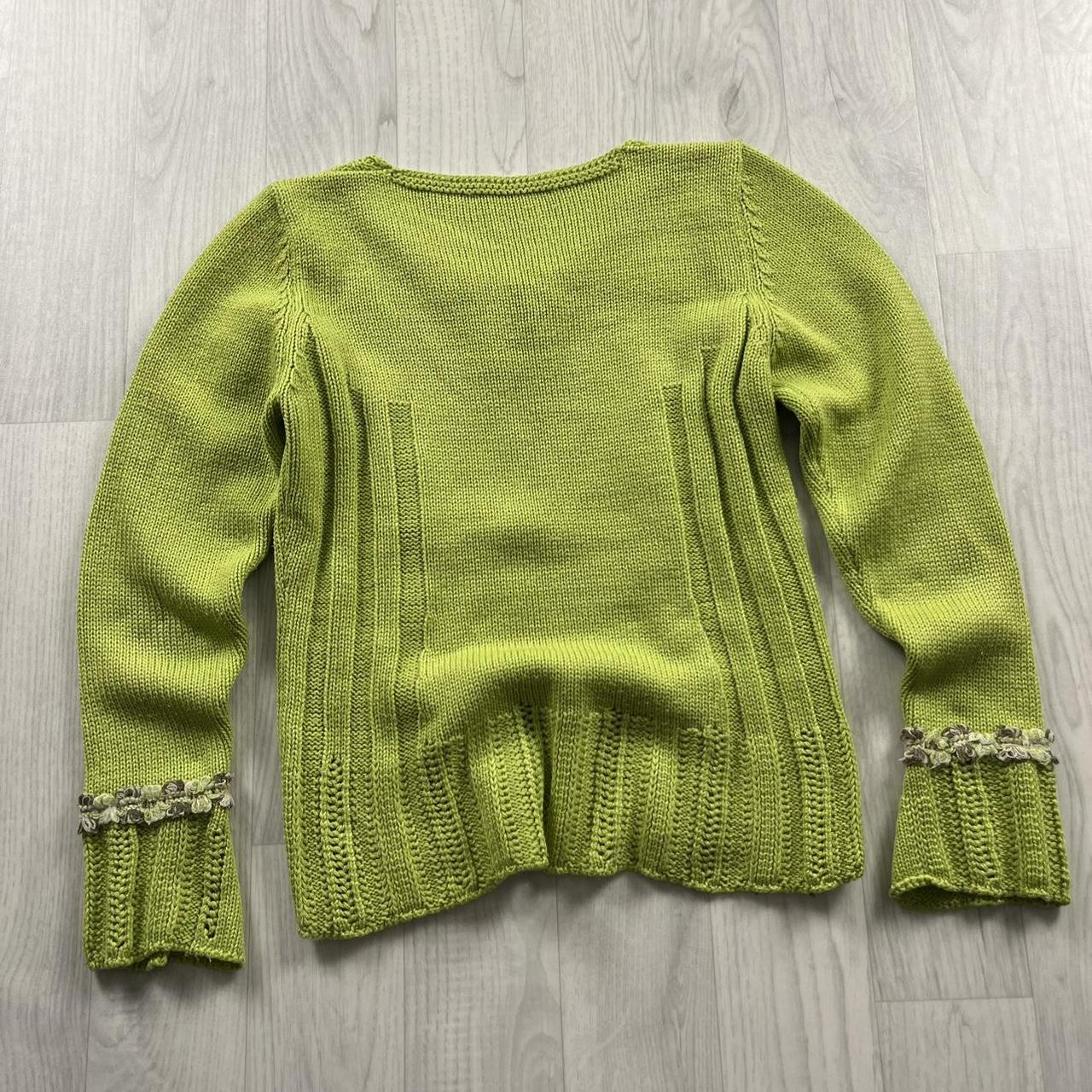 VINTAGE Y2K CHUNKY RIBBED KNITTED JUMPER GREEN