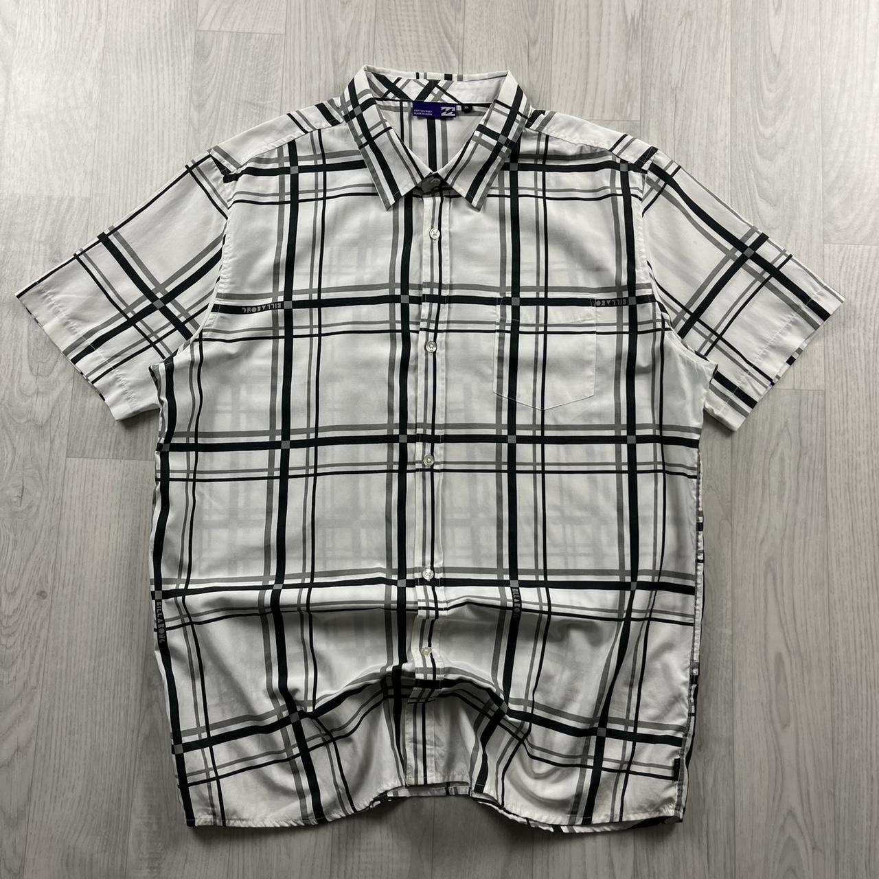 VINTAGE BILLABONG CHECKERED SHORT SLEEVE SURF SHIRT WHITE