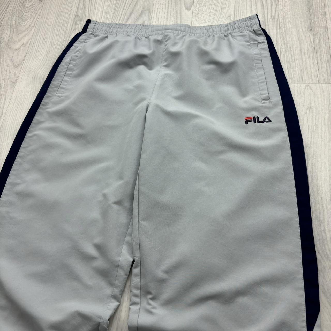 VINTAGE Y2K FILA WIDE LEG TRACKSUIT BOTTOMS GREY